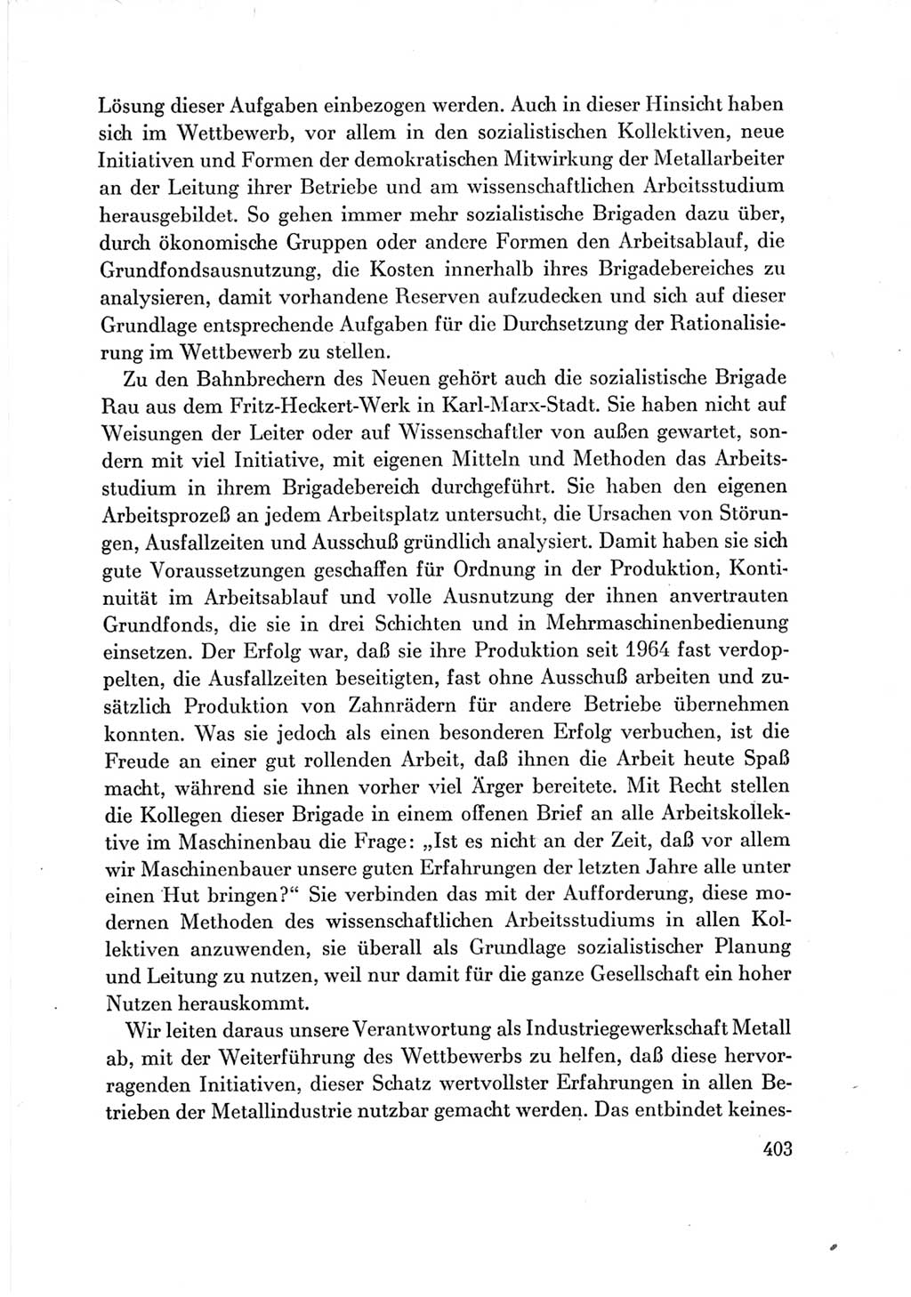 Protokoll der Verhandlungen des Ⅶ. Parteitages der Sozialistischen Einheitspartei Deutschlands (SED) [Deutsche Demokratische Republik (DDR)] 1967, Band Ⅲ, Seite 403 (Prot. Verh. Ⅶ. PT SED DDR 1967, Bd. Ⅲ, S. 403)