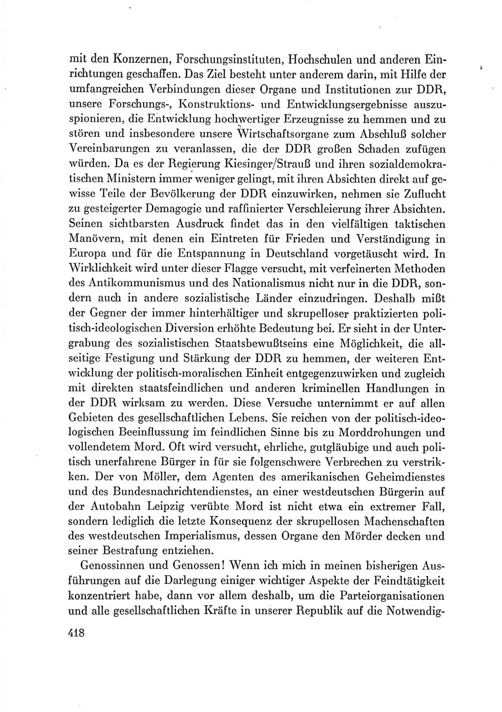 Protokoll der Verhandlungen des Ⅶ. Parteitages der Sozialistischen Einheitspartei Deutschlands (SED) [Deutsche Demokratische Republik (DDR)] 1967, Band Ⅲ, Seite 418 (Prot. Verh. Ⅶ. PT SED DDR 1967, Bd. Ⅲ, S. 418)
