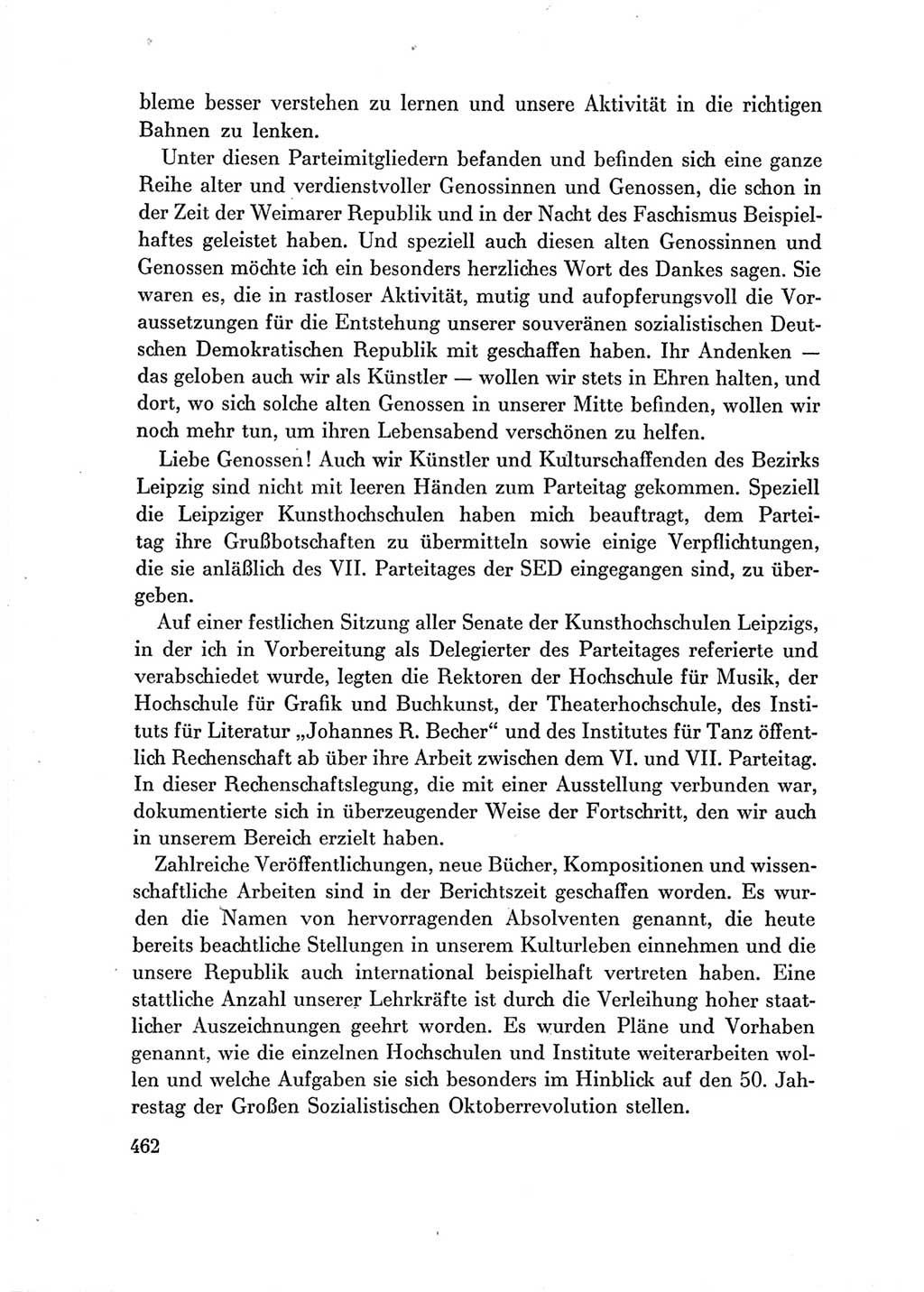 Protokoll der Verhandlungen des Ⅶ. Parteitages der Sozialistischen Einheitspartei Deutschlands (SED) [Deutsche Demokratische Republik (DDR)] 1967, Band Ⅲ, Seite 462 (Prot. Verh. Ⅶ. PT SED DDR 1967, Bd. Ⅲ, S. 462)