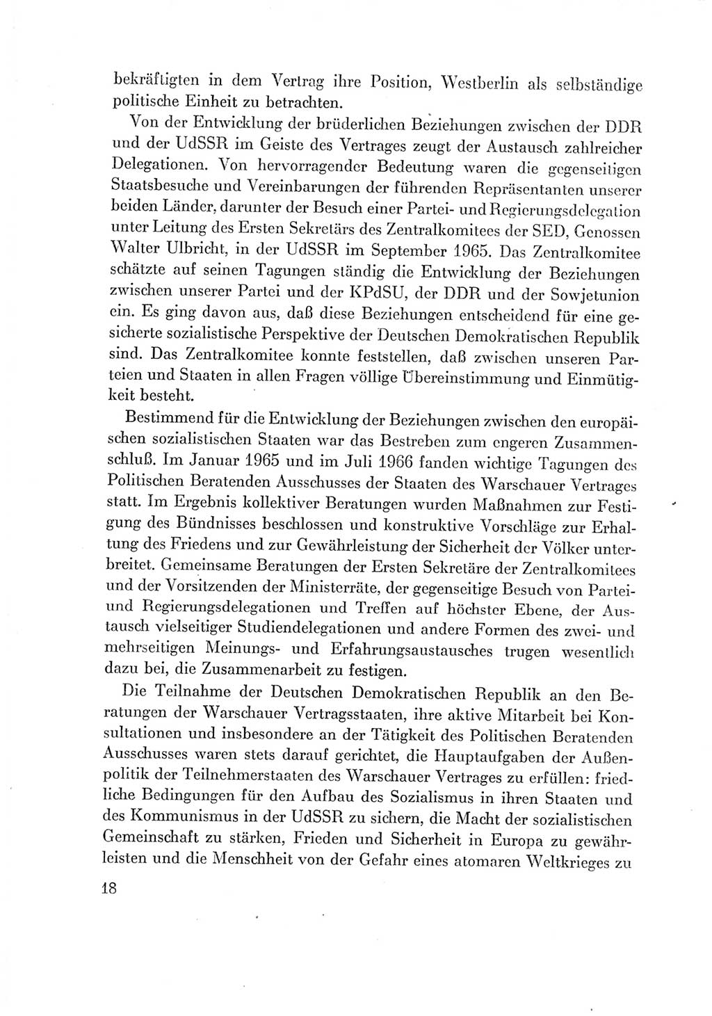 Protokoll der Verhandlungen des Ⅶ. Parteitages der Sozialistischen Einheitspartei Deutschlands (SED) [Deutsche Demokratische Republik (DDR)] 1967, Band Ⅳ, Seite 18 (Prot. Verh. Ⅶ. PT SED DDR 1967, Bd. Ⅳ, S. 18)