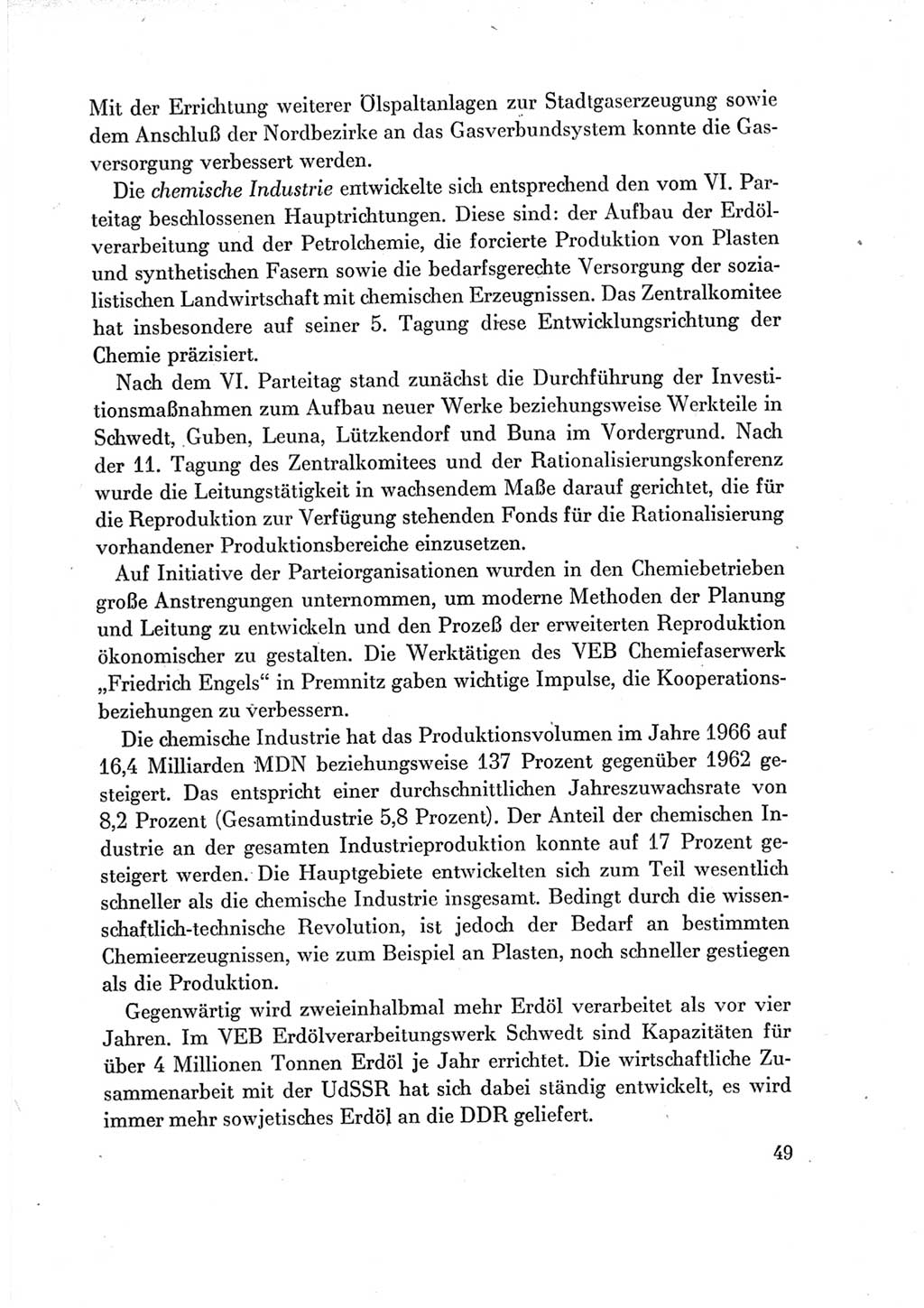 Protokoll der Verhandlungen des Ⅶ. Parteitages der Sozialistischen Einheitspartei Deutschlands (SED) [Deutsche Demokratische Republik (DDR)] 1967, Band Ⅳ, Seite 49 (Prot. Verh. Ⅶ. PT SED DDR 1967, Bd. Ⅳ, S. 49)