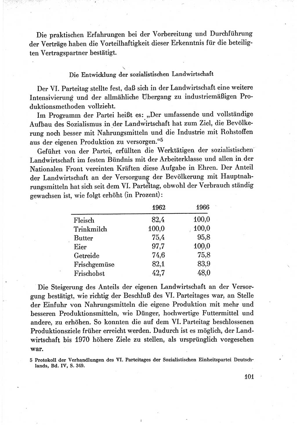 Protokoll der Verhandlungen des Ⅶ. Parteitages der Sozialistischen Einheitspartei Deutschlands (SED) [Deutsche Demokratische Republik (DDR)] 1967, Band Ⅳ, Seite 101 (Prot. Verh. Ⅶ. PT SED DDR 1967, Bd. Ⅳ, S. 101)