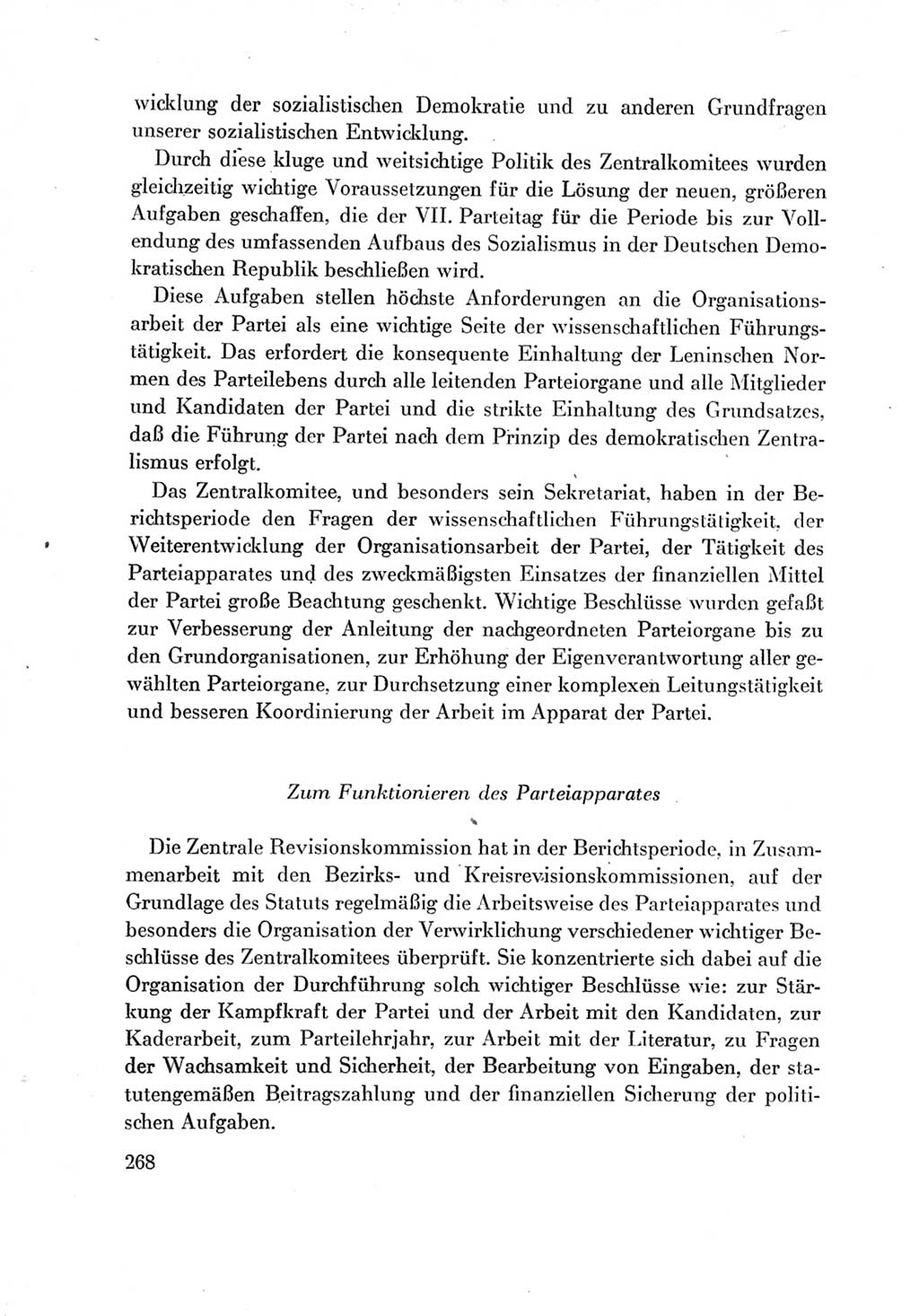 Protokoll der Verhandlungen des Ⅶ. Parteitages der Sozialistischen Einheitspartei Deutschlands (SED) [Deutsche Demokratische Republik (DDR)] 1967, Band Ⅳ, Seite 268 (Prot. Verh. Ⅶ. PT SED DDR 1967, Bd. Ⅳ, S. 268)