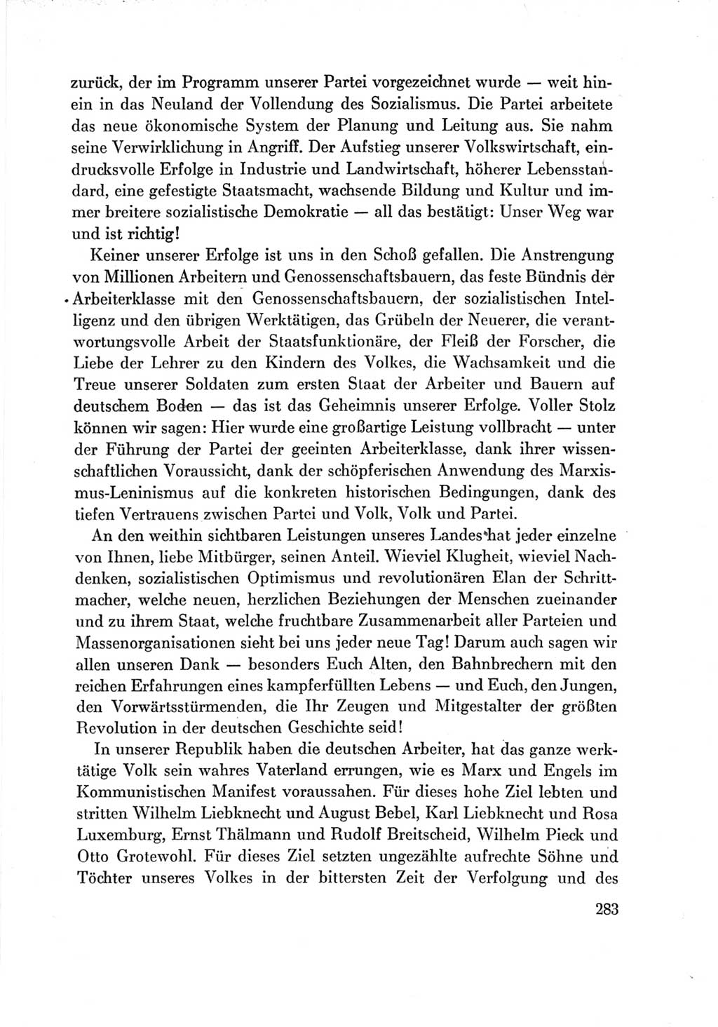 Protokoll der Verhandlungen des Ⅶ. Parteitages der Sozialistischen Einheitspartei Deutschlands (SED) [Deutsche Demokratische Republik (DDR)] 1967, Band Ⅳ, Seite 283 (Prot. Verh. Ⅶ. PT SED DDR 1967, Bd. Ⅳ, S. 283)
