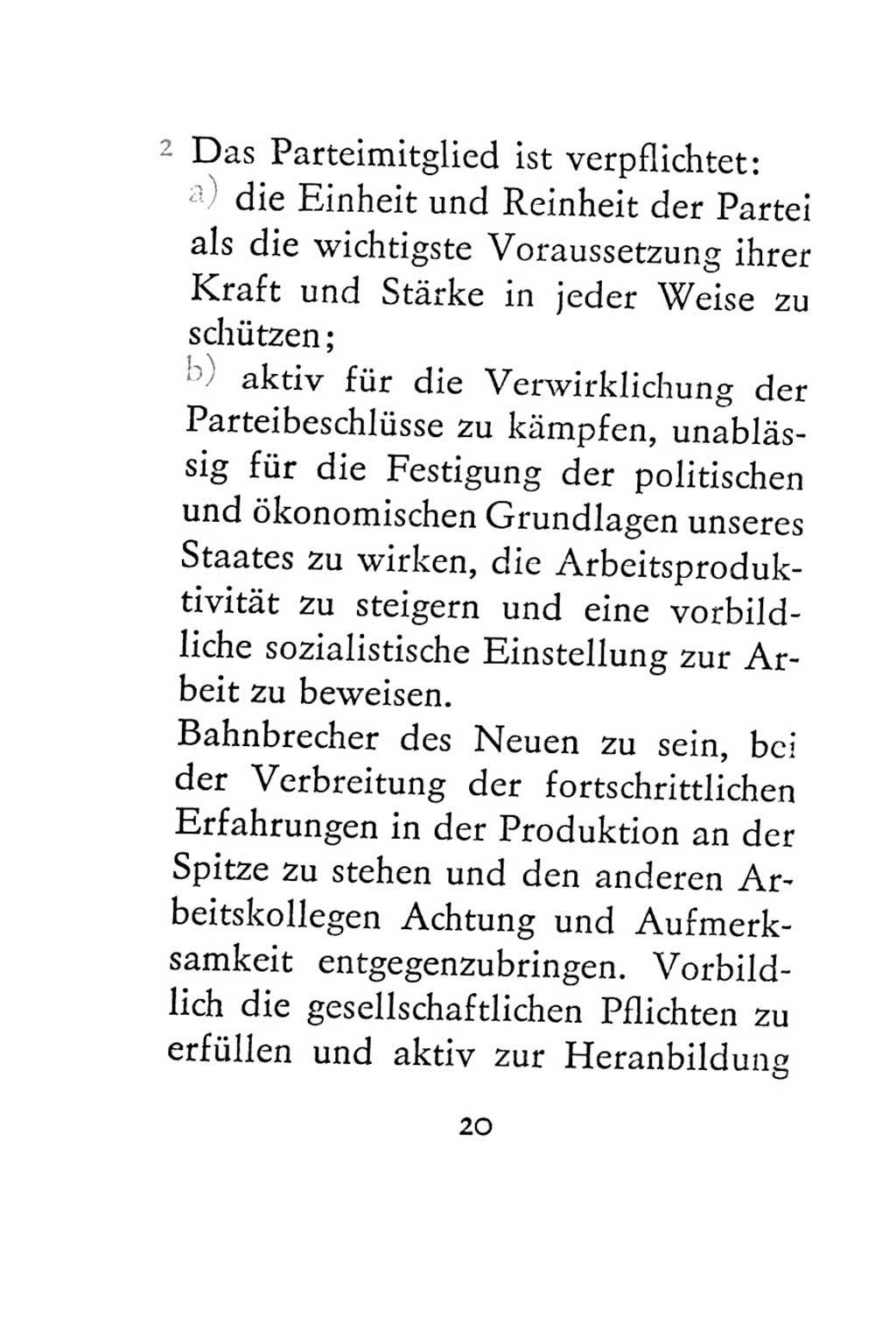 Statut der Sozialistischen Einheitspartei Deutschlands (SED) 1967, Seite 20 (St. SED DDR 1967, S. 20)