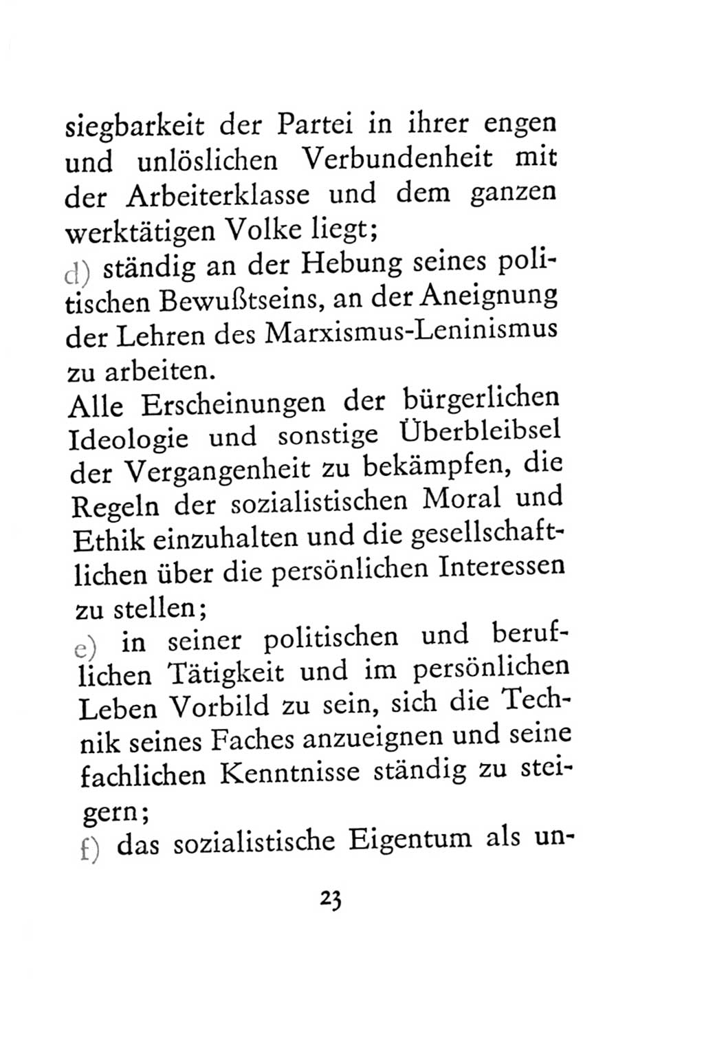 Statut der Sozialistischen Einheitspartei Deutschlands (SED) 1967, Seite 23 (St. SED DDR 1967, S. 23)