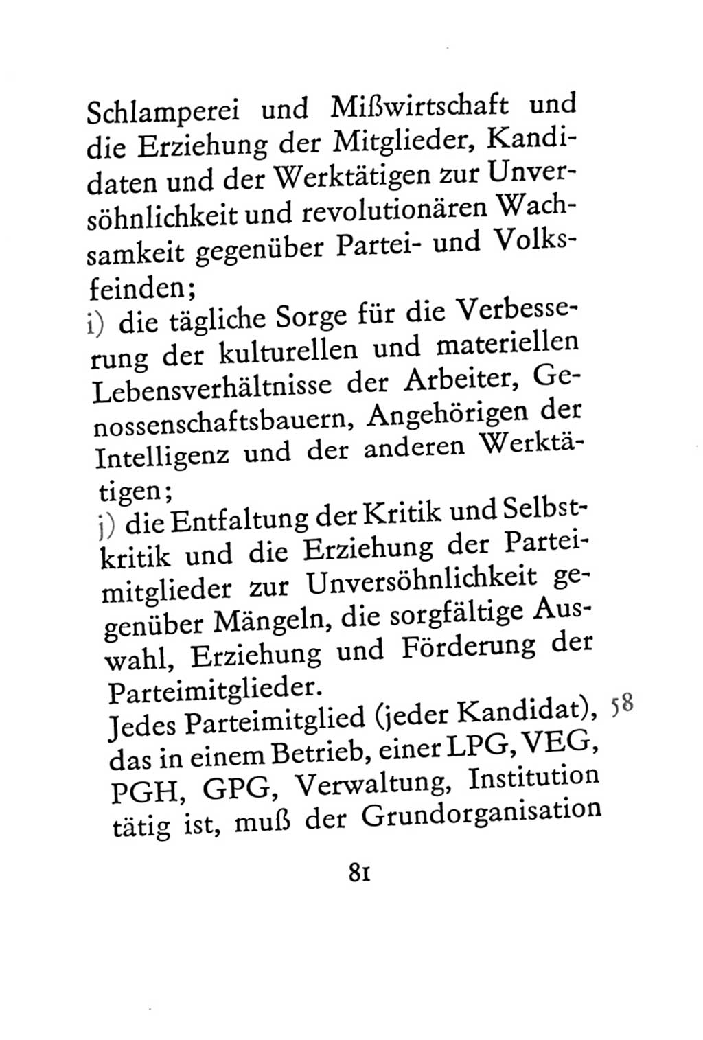 Statut der Sozialistischen Einheitspartei Deutschlands (SED) 1967, Seite 81 (St. SED DDR 1967, S. 81)