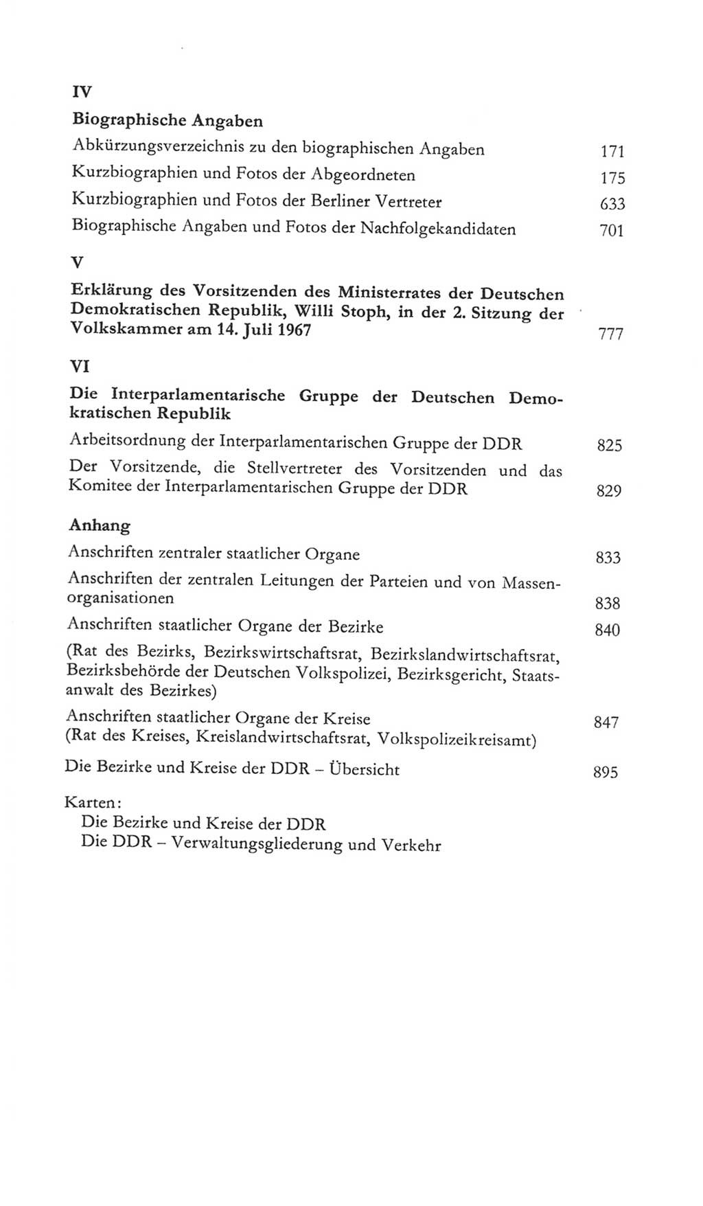 Volkskammer (VK) der Deutschen Demokratischen Republik (DDR) 5. Wahlperiode 1967-1971, Seite 7 (VK. DDR 5. WP. 1967-1971, S. 7)