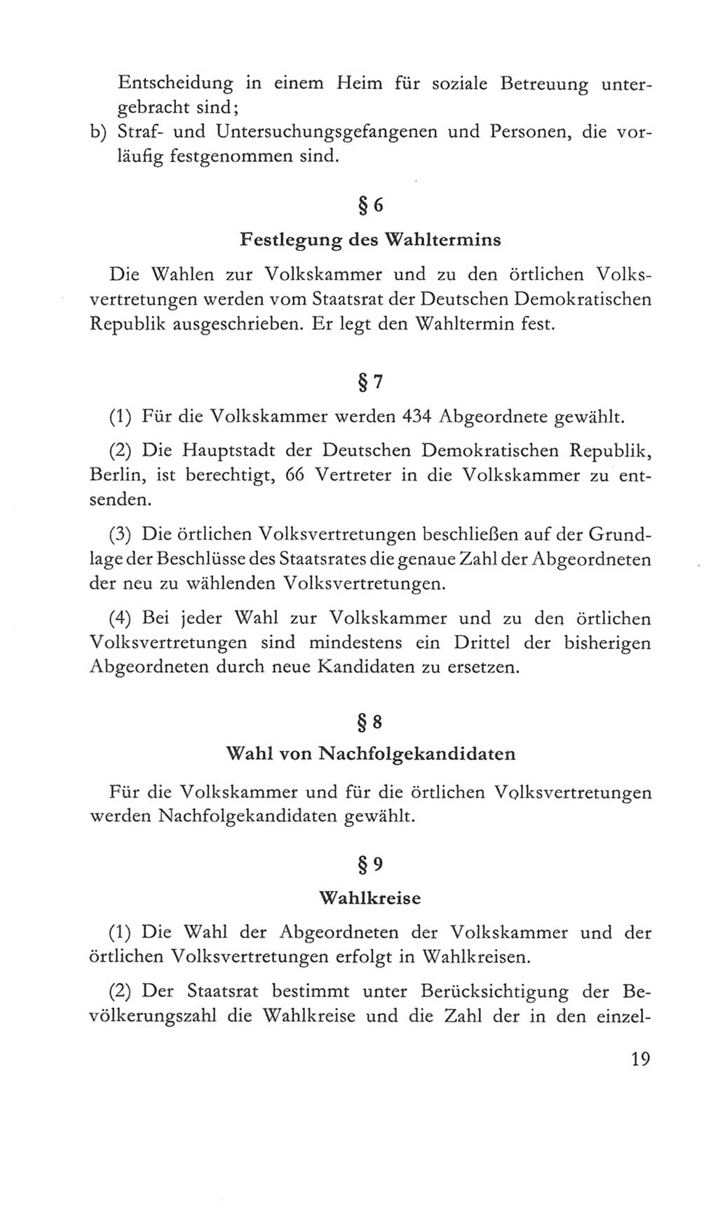 Volkskammer (VK) der Deutschen Demokratischen Republik (DDR) 5. Wahlperiode 1967-1971, Seite 19 (VK. DDR 5. WP. 1967-1971, S. 19)