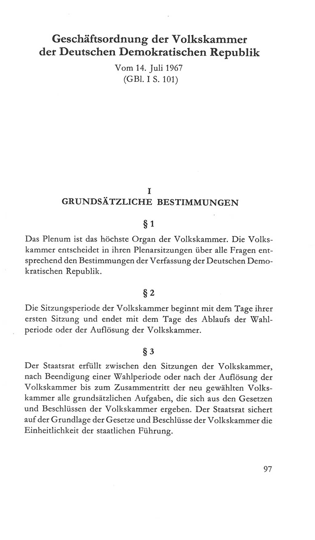 Volkskammer (VK) der Deutschen Demokratischen Republik (DDR) 5. Wahlperiode 1967-1971, Seite 97 (VK. DDR 5. WP. 1967-1971, S. 97)