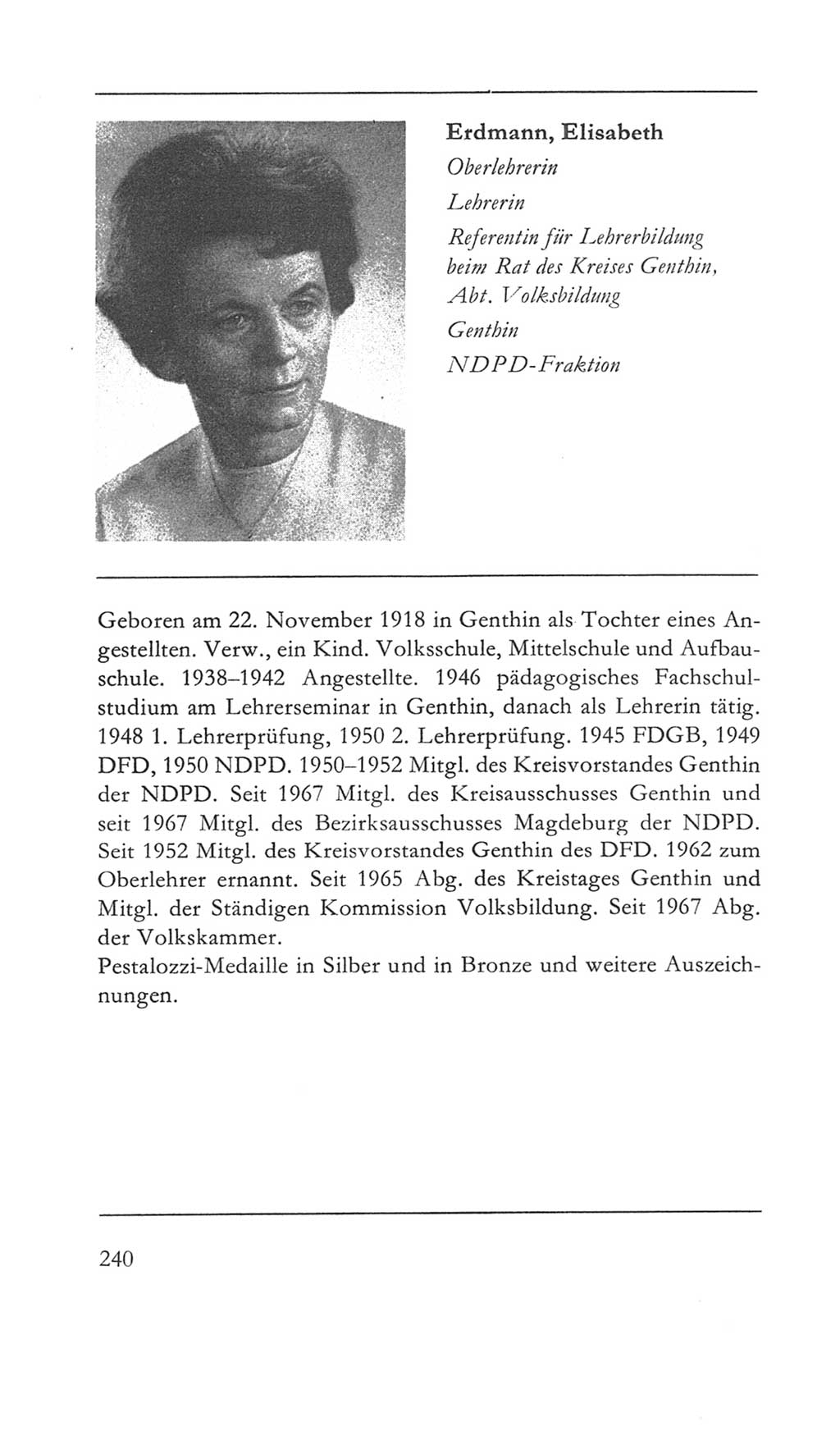 Volkskammer (VK) der Deutschen Demokratischen Republik (DDR) 5. Wahlperiode 1967-1971, Seite 240 (VK. DDR 5. WP. 1967-1971, S. 240)