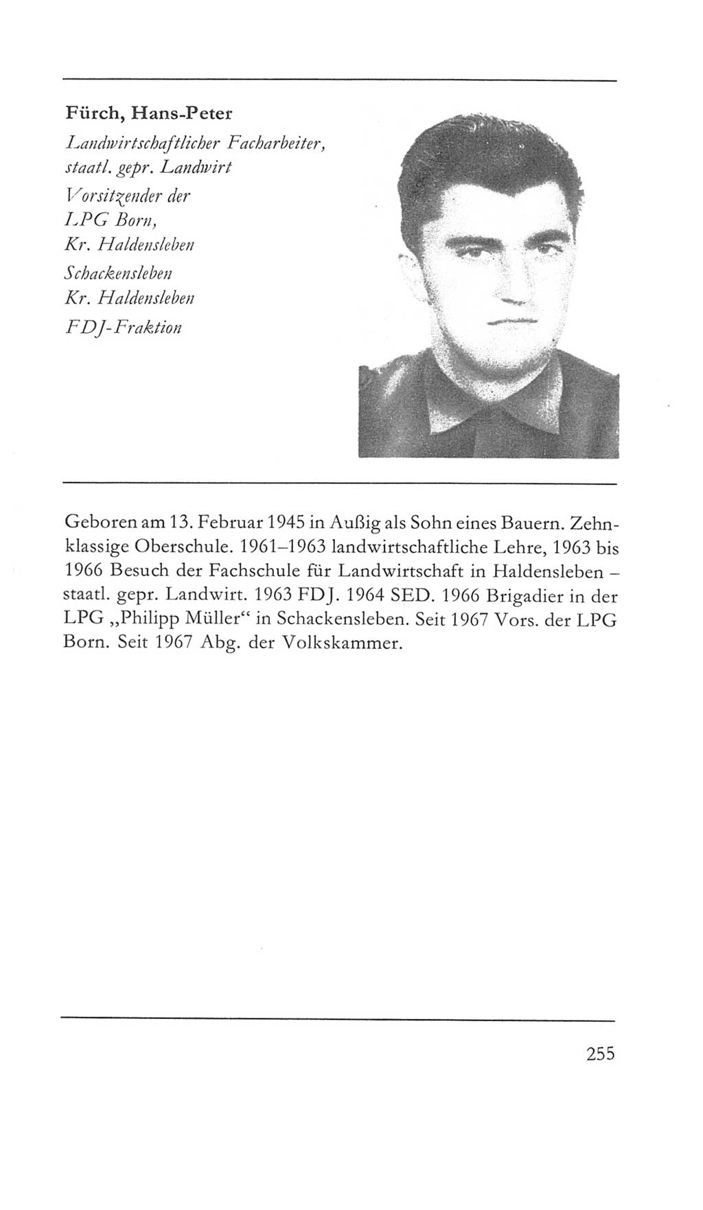 Volkskammer (VK) der Deutschen Demokratischen Republik (DDR) 5. Wahlperiode 1967-1971, Seite 255 (VK. DDR 5. WP. 1967-1971, S. 255)