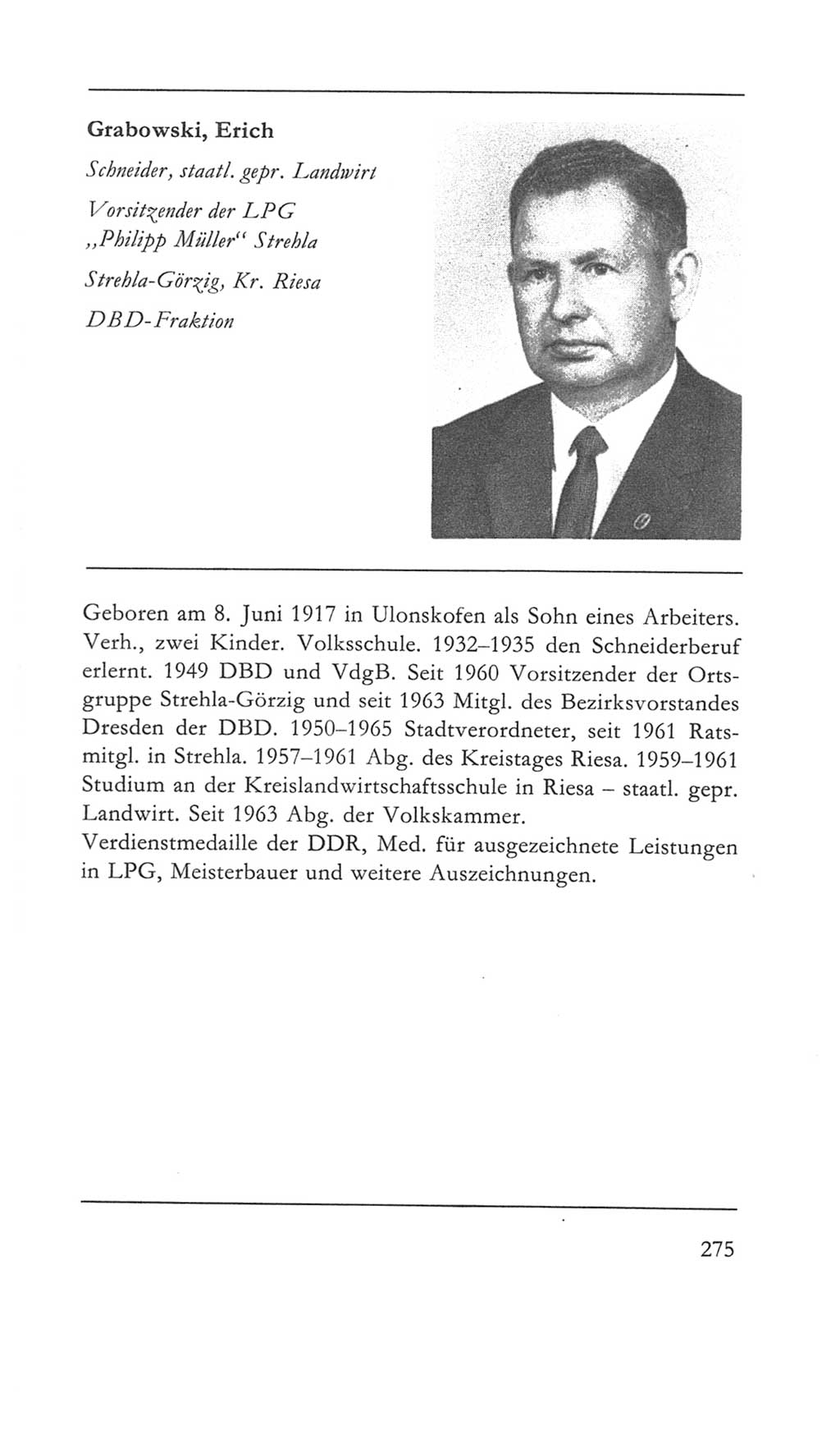 Volkskammer (VK) der Deutschen Demokratischen Republik (DDR) 5. Wahlperiode 1967-1971, Seite 275 (VK. DDR 5. WP. 1967-1971, S. 275)