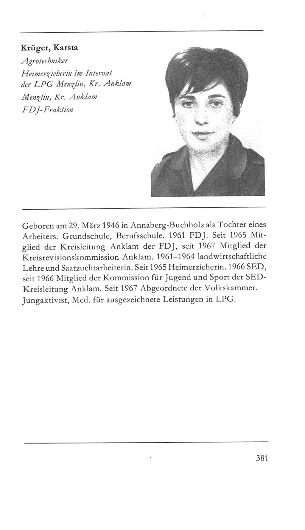 Volkskammer (VK) der Deutschen Demokratischen Republik (DDR) 5. Wahlperiode 1967-1971, Seite 381 (VK. DDR 5. WP. 1967-1971, S. 381)