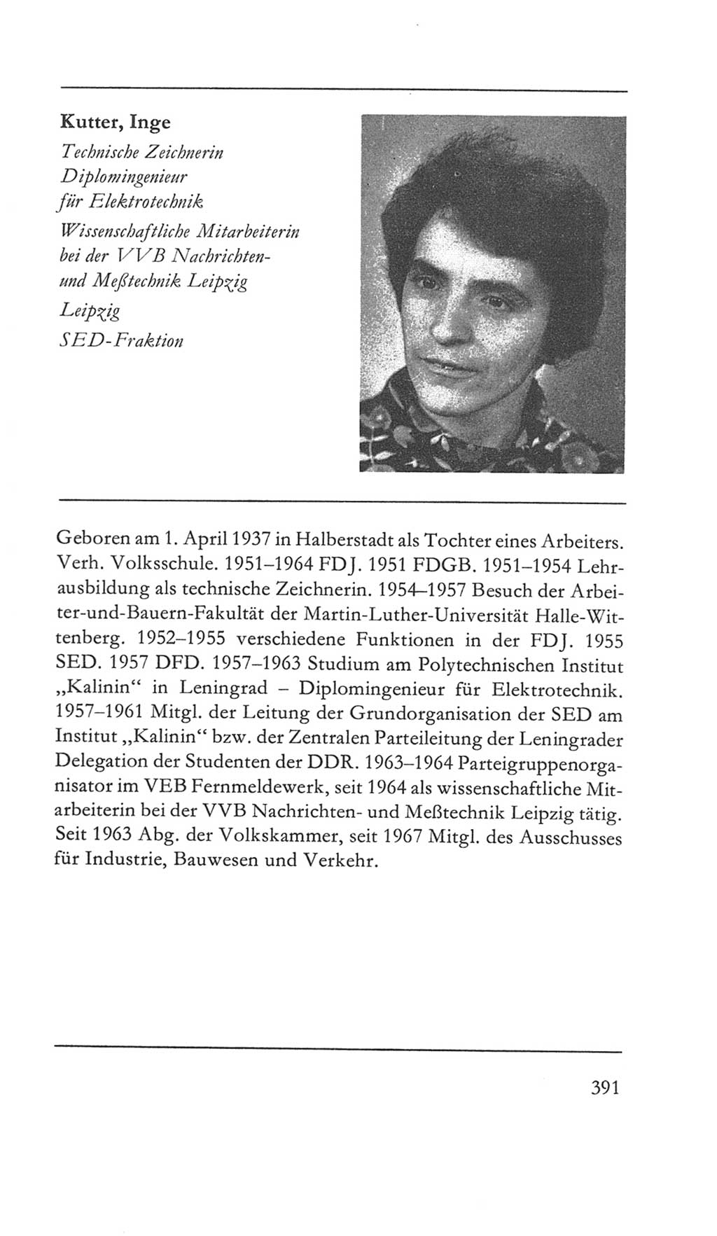 Volkskammer (VK) der Deutschen Demokratischen Republik (DDR) 5. Wahlperiode 1967-1971, Seite 391 (VK. DDR 5. WP. 1967-1971, S. 391)