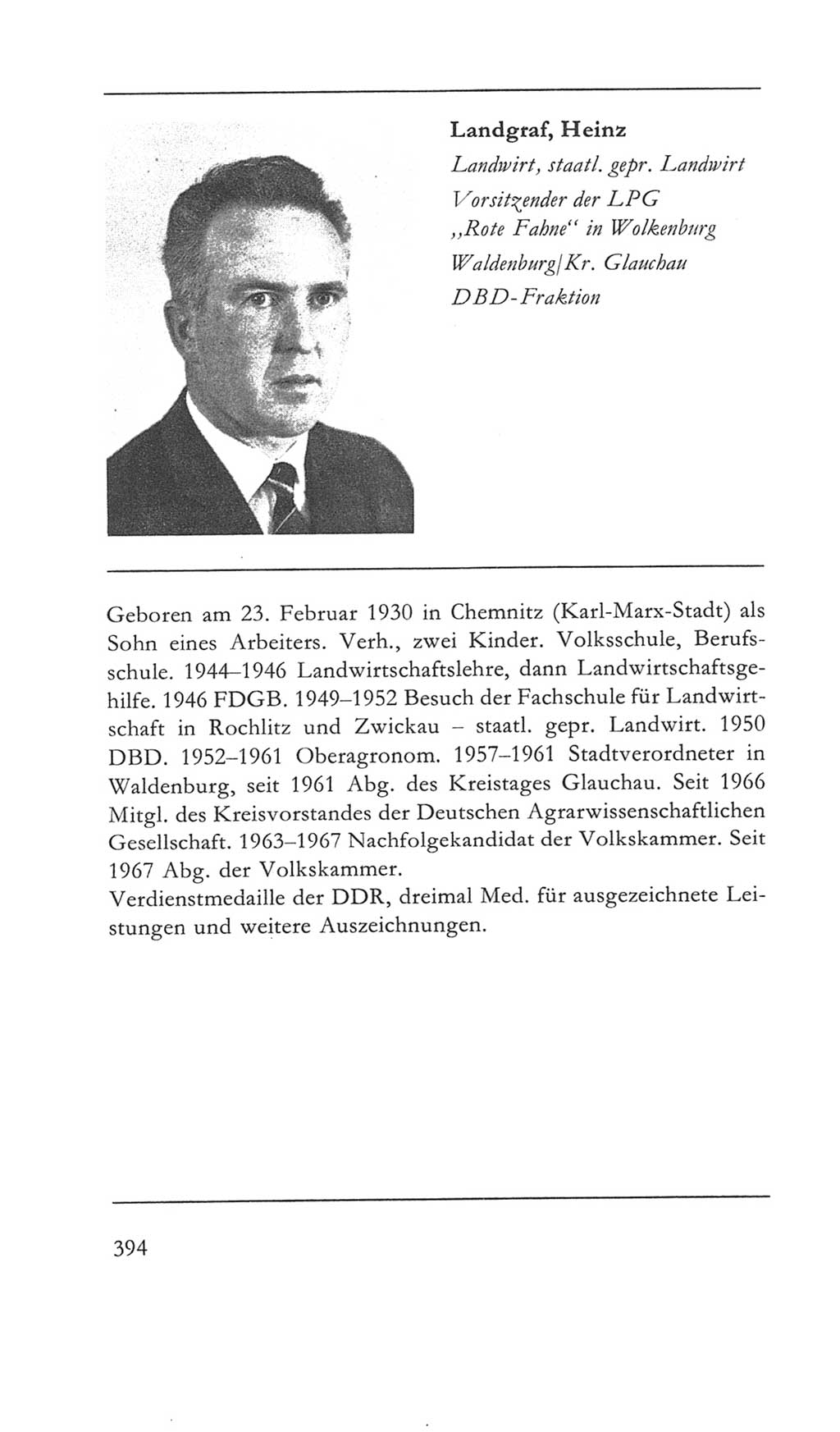 Volkskammer (VK) der Deutschen Demokratischen Republik (DDR) 5. Wahlperiode 1967-1971, Seite 394 (VK. DDR 5. WP. 1967-1971, S. 394)