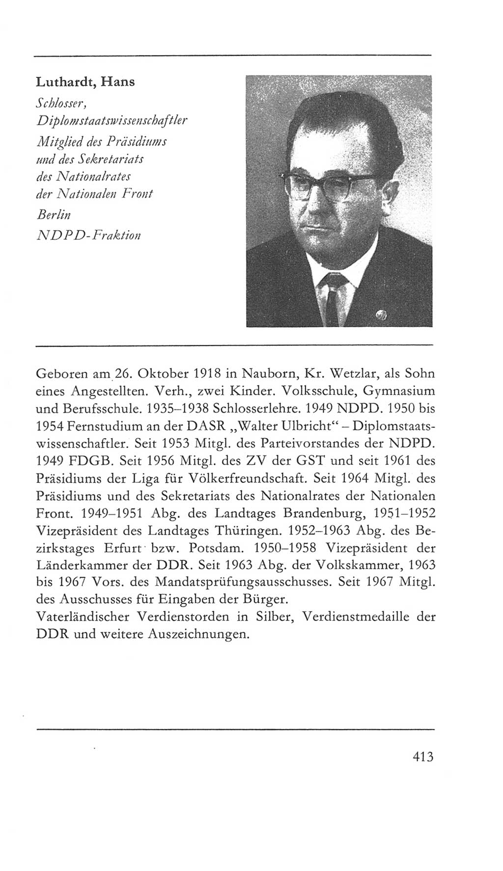 Volkskammer (VK) der Deutschen Demokratischen Republik (DDR) 5. Wahlperiode 1967-1971, Seite 413 (VK. DDR 5. WP. 1967-1971, S. 413)