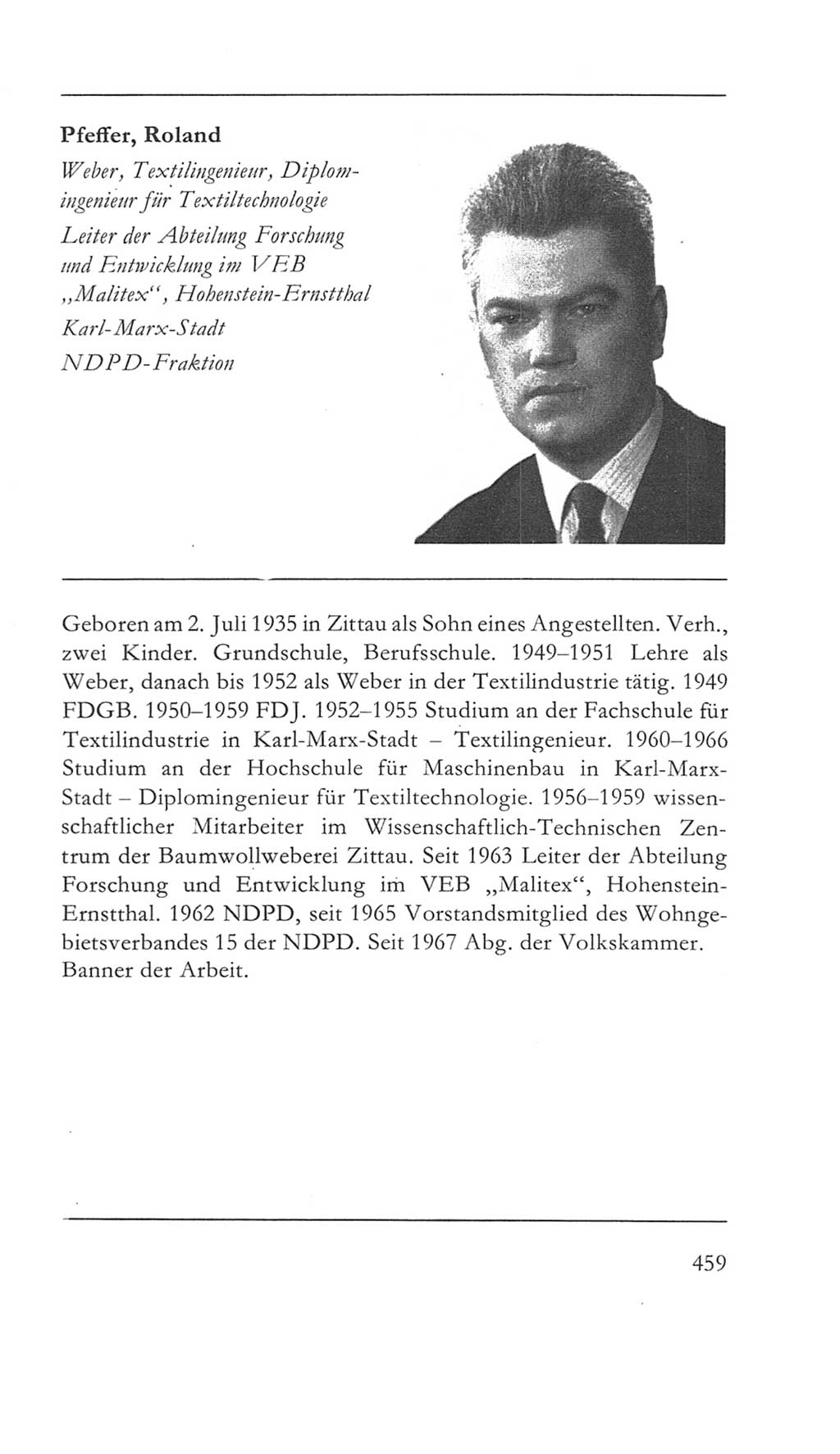 Volkskammer (VK) der Deutschen Demokratischen Republik (DDR) 5. Wahlperiode 1967-1971, Seite 459 (VK. DDR 5. WP. 1967-1971, S. 459)