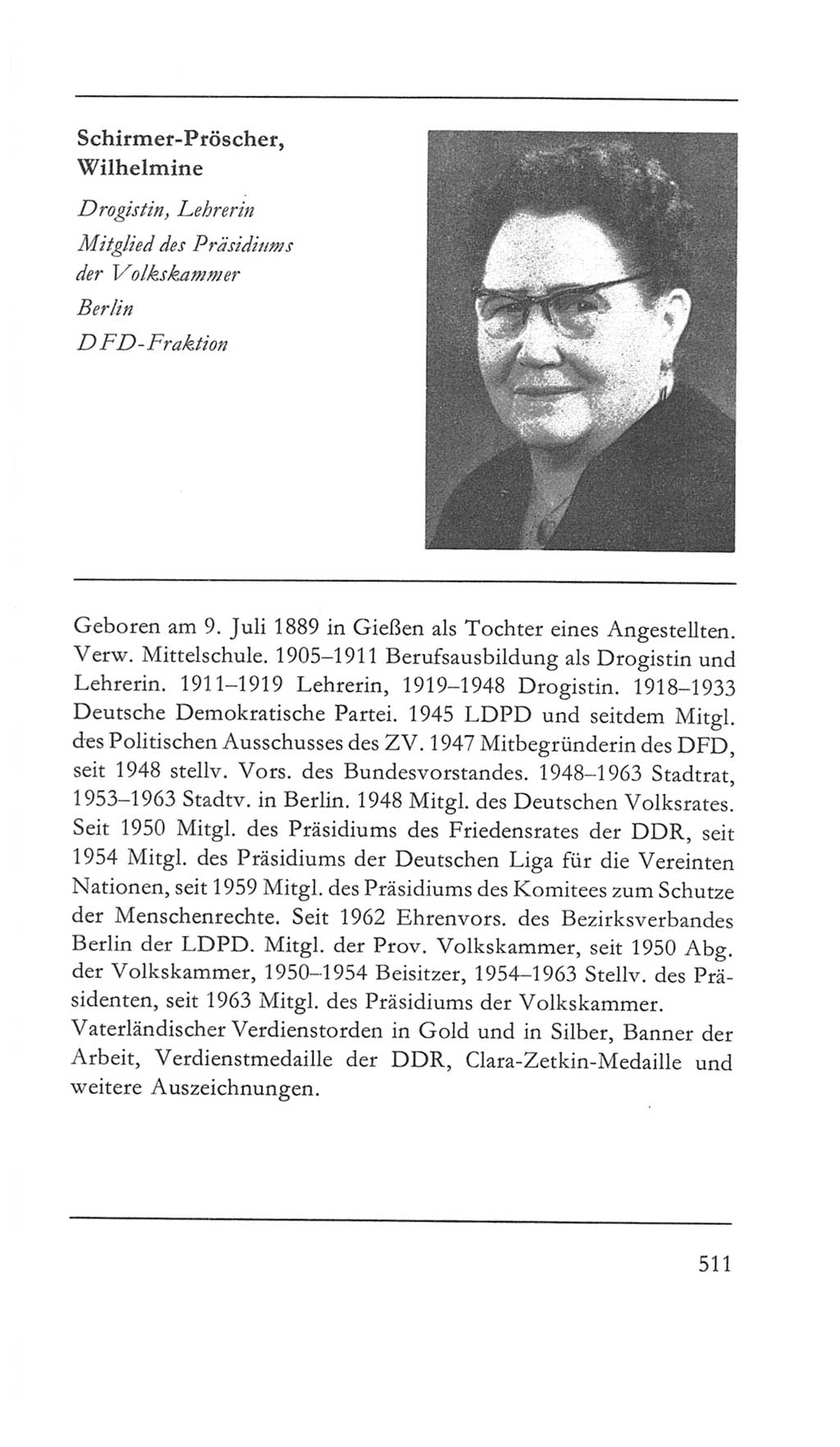 Volkskammer (VK) der Deutschen Demokratischen Republik (DDR) 5. Wahlperiode 1967-1971, Seite 511 (VK. DDR 5. WP. 1967-1971, S. 511)