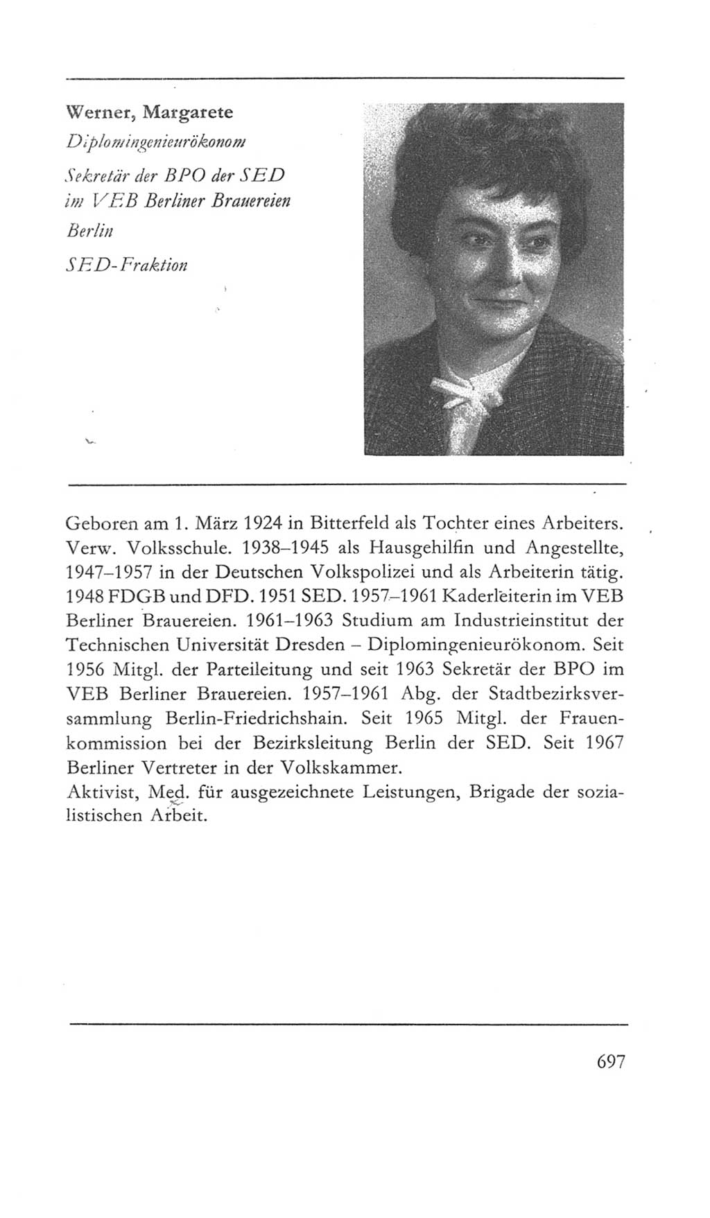 Volkskammer (VK) der Deutschen Demokratischen Republik (DDR) 5. Wahlperiode 1967-1971, Seite 697 (VK. DDR 5. WP. 1967-1971, S. 697)