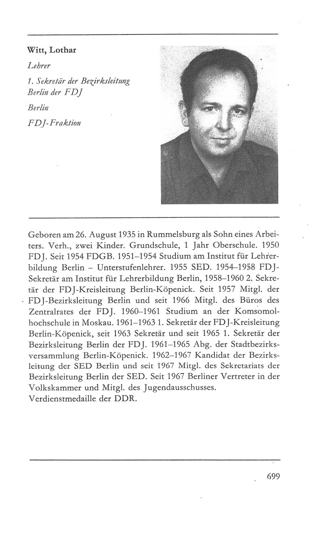 Volkskammer (VK) der Deutschen Demokratischen Republik (DDR) 5. Wahlperiode 1967-1971, Seite 699 (VK. DDR 5. WP. 1967-1971, S. 699)