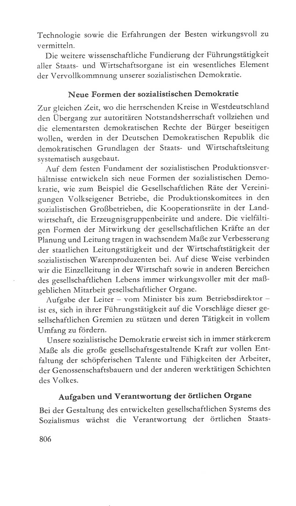 Volkskammer (VK) der Deutschen Demokratischen Republik (DDR) 5. Wahlperiode 1967-1971, Seite 806 (VK. DDR 5. WP. 1967-1971, S. 806)