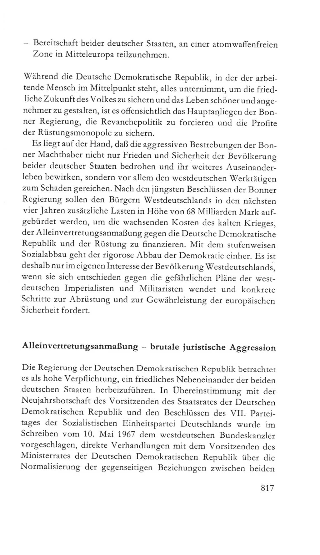 Volkskammer (VK) der Deutschen Demokratischen Republik (DDR) 5. Wahlperiode 1967-1971, Seite 817 (VK. DDR 5. WP. 1967-1971, S. 817)