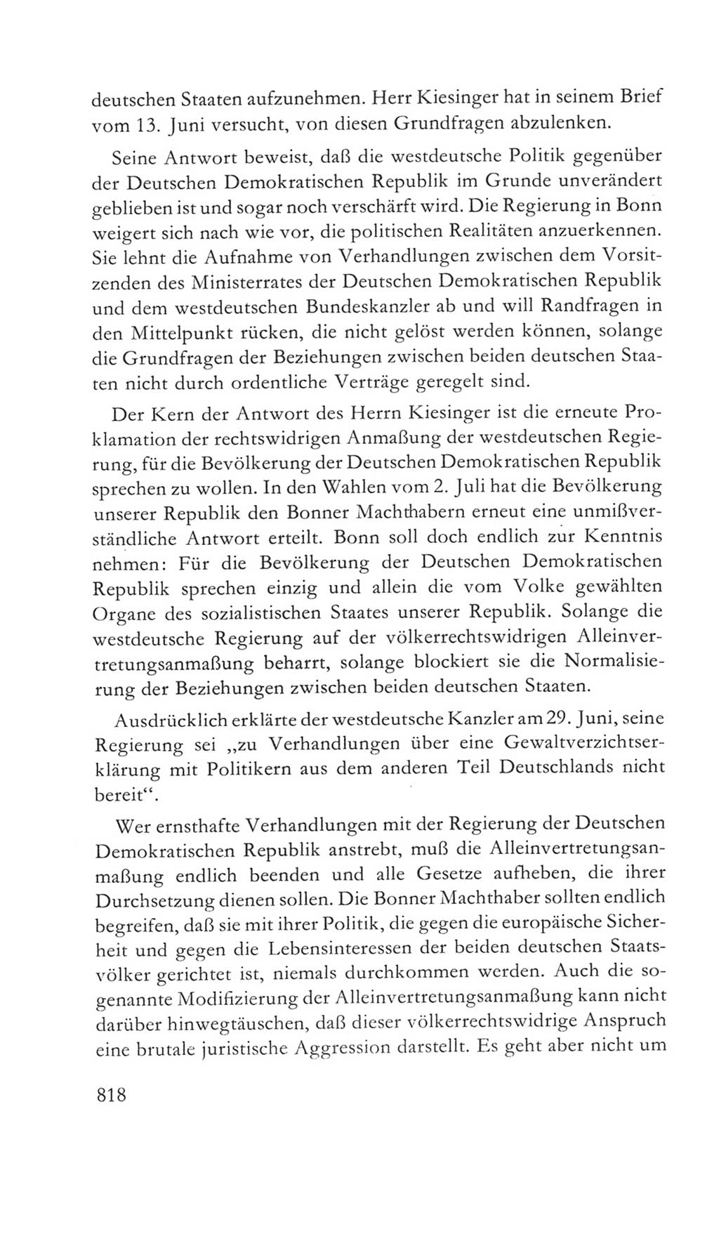 Volkskammer (VK) der Deutschen Demokratischen Republik (DDR) 5. Wahlperiode 1967-1971, Seite 818 (VK. DDR 5. WP. 1967-1971, S. 818)