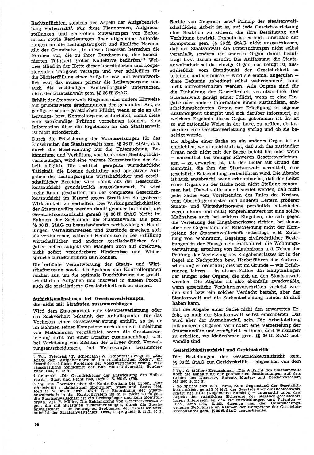 Neue Justiz (NJ), Zeitschrift für Recht und Rechtswissenschaft [Deutsche Demokratische Republik (DDR)], 21. Jahrgang 1967, Seite 68 (NJ DDR 1967, S. 68)
