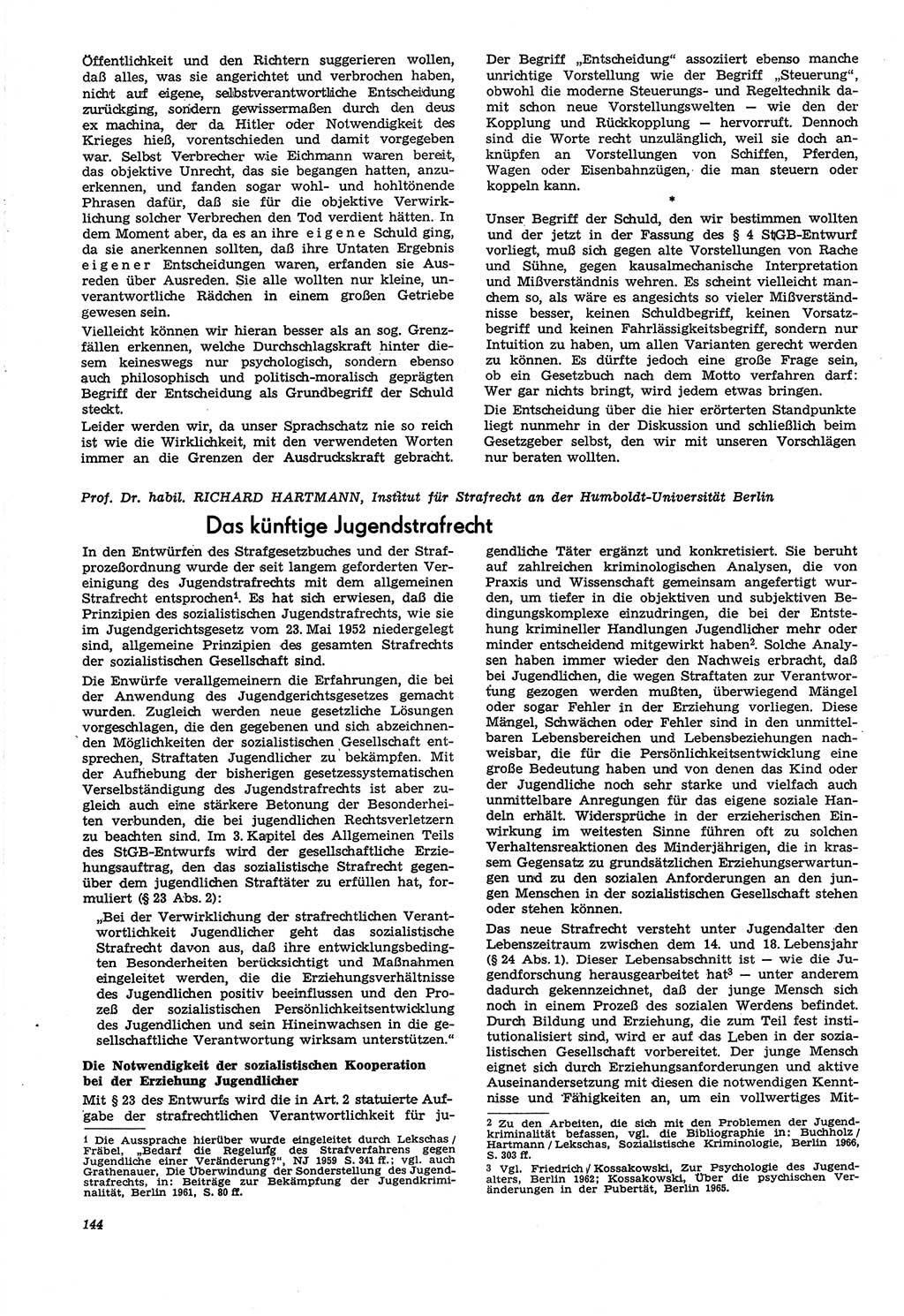 Neue Justiz (NJ), Zeitschrift für Recht und Rechtswissenschaft [Deutsche Demokratische Republik (DDR)], 21. Jahrgang 1967, Seite 144 (NJ DDR 1967, S. 144)