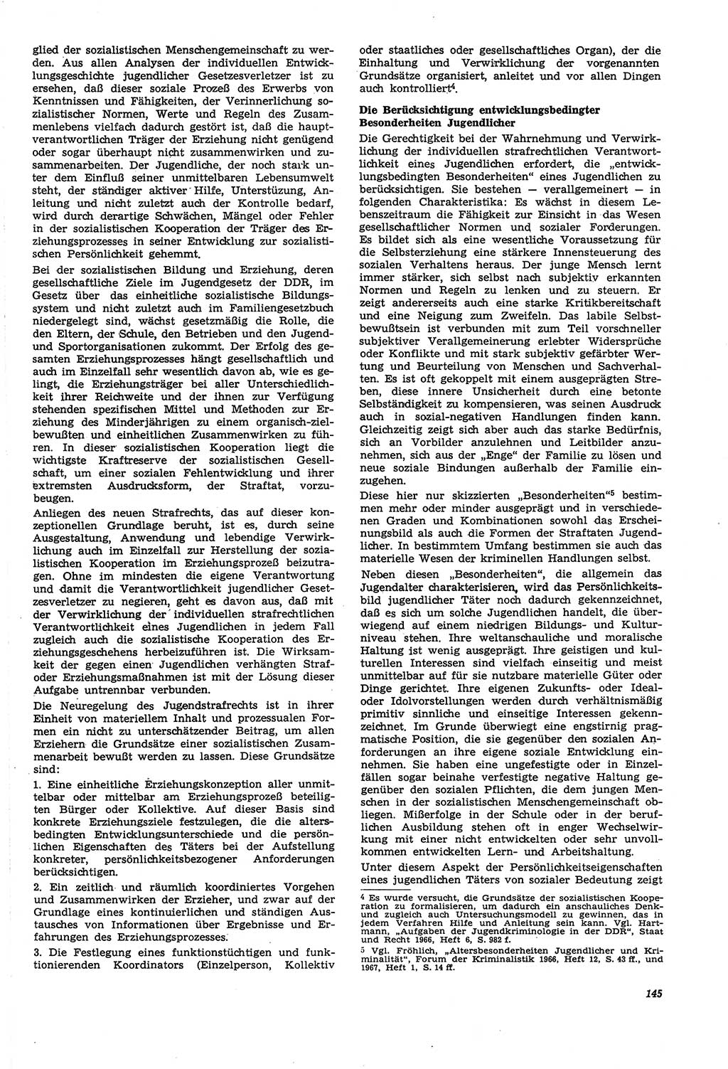 Neue Justiz (NJ), Zeitschrift für Recht und Rechtswissenschaft [Deutsche Demokratische Republik (DDR)], 21. Jahrgang 1967, Seite 145 (NJ DDR 1967, S. 145)