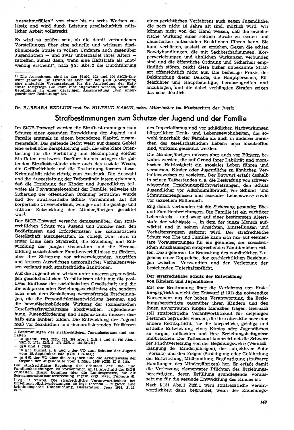 Neue Justiz (NJ), Zeitschrift für Recht und Rechtswissenschaft [Deutsche Demokratische Republik (DDR)], 21. Jahrgang 1967, Seite 149 (NJ DDR 1967, S. 149)
