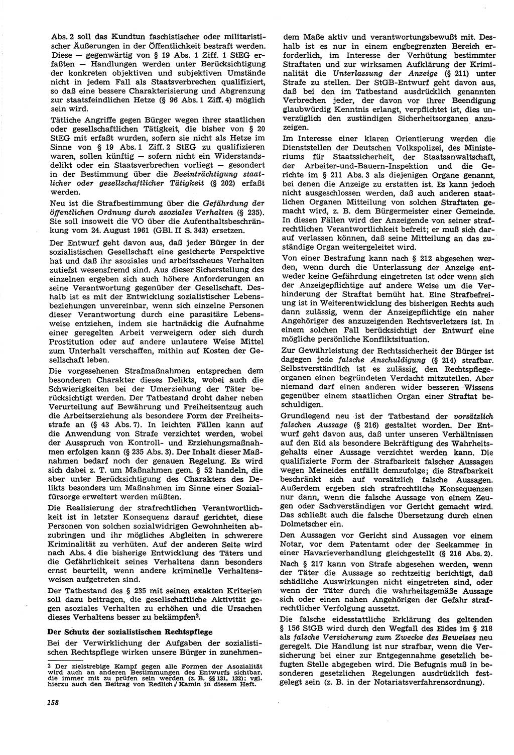 Neue Justiz (NJ), Zeitschrift für Recht und Rechtswissenschaft [Deutsche Demokratische Republik (DDR)], 21. Jahrgang 1967, Seite 158 (NJ DDR 1967, S. 158)