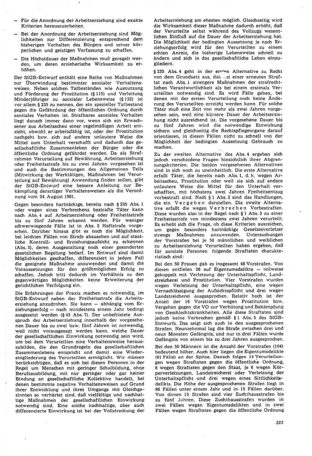 Neue Justiz (NJ), Zeitschrift für Recht und Rechtswissenschaft [Deutsche Demokratische Republik (DDR)], 21. Jahrgang 1967, Seite 223 (NJ DDR 1967, S. 223)