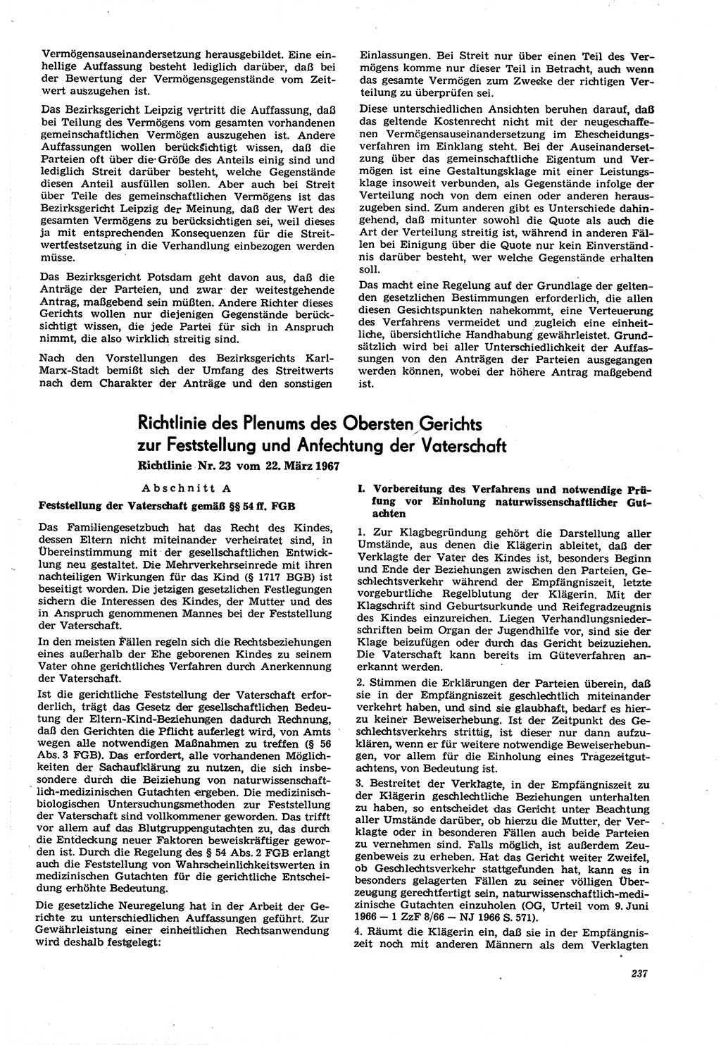 Neue Justiz (NJ), Zeitschrift für Recht und Rechtswissenschaft [Deutsche Demokratische Republik (DDR)], 21. Jahrgang 1967, Seite 237 (NJ DDR 1967, S. 237)