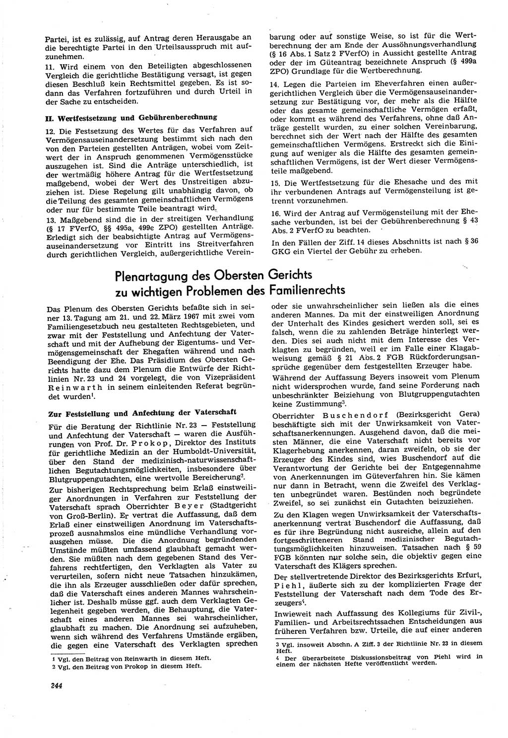 Neue Justiz (NJ), Zeitschrift für Recht und Rechtswissenschaft [Deutsche Demokratische Republik (DDR)], 21. Jahrgang 1967, Seite 244 (NJ DDR 1967, S. 244)