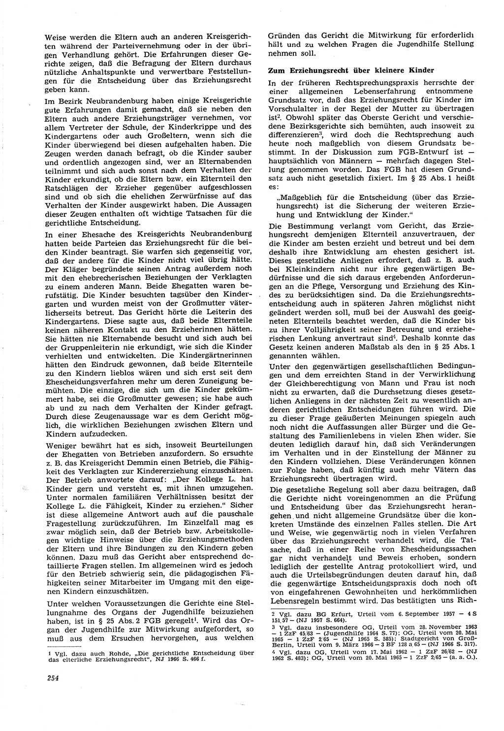 Neue Justiz (NJ), Zeitschrift für Recht und Rechtswissenschaft [Deutsche Demokratische Republik (DDR)], 21. Jahrgang 1967, Seite 254 (NJ DDR 1967, S. 254)