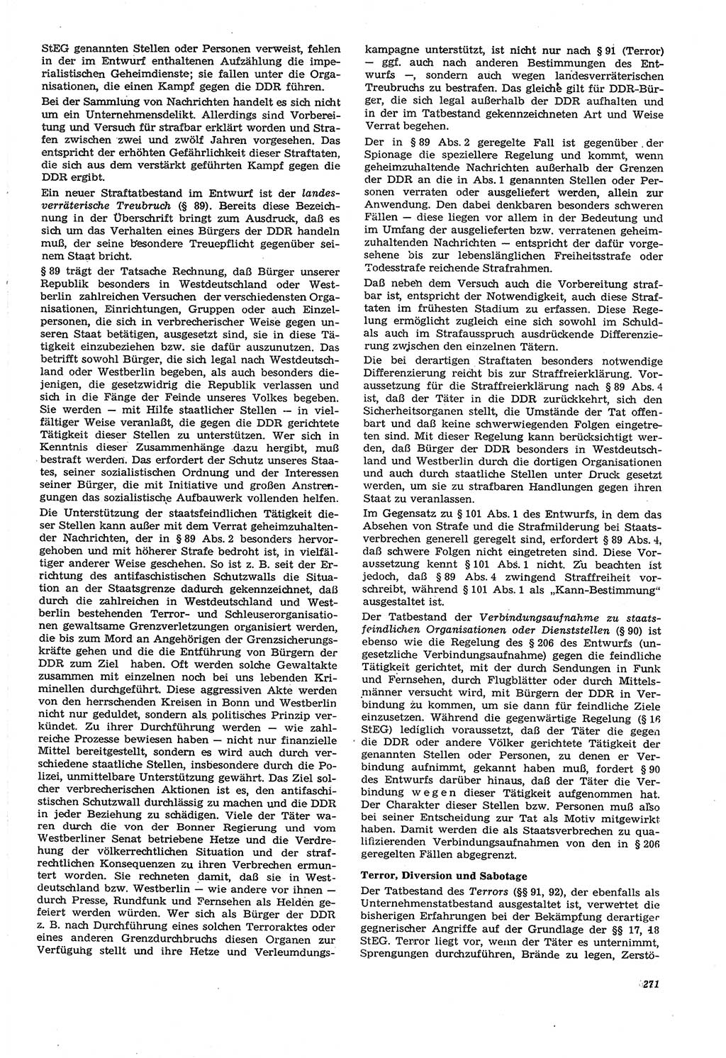 Neue Justiz (NJ), Zeitschrift für Recht und Rechtswissenschaft [Deutsche Demokratische Republik (DDR)], 21. Jahrgang 1967, Seite 271 (NJ DDR 1967, S. 271)
