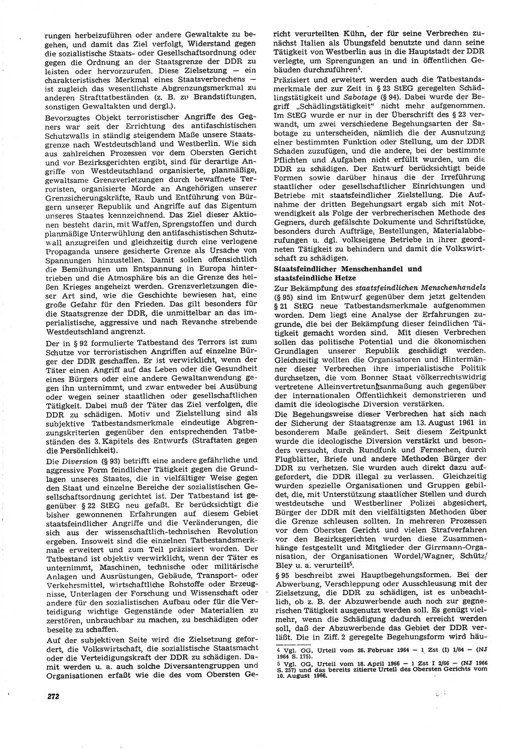 Neue Justiz (NJ), Zeitschrift für Recht und Rechtswissenschaft [Deutsche Demokratische Republik (DDR)], 21. Jahrgang 1967, Seite 272 (NJ DDR 1967, S. 272)