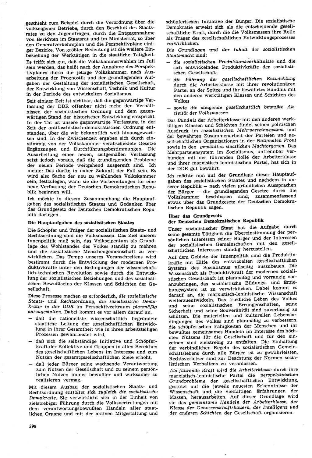Neue Justiz (NJ), Zeitschrift für Recht und Rechtswissenschaft [Deutsche Demokratische Republik (DDR)], 21. Jahrgang 1967, Seite 298 (NJ DDR 1967, S. 298)