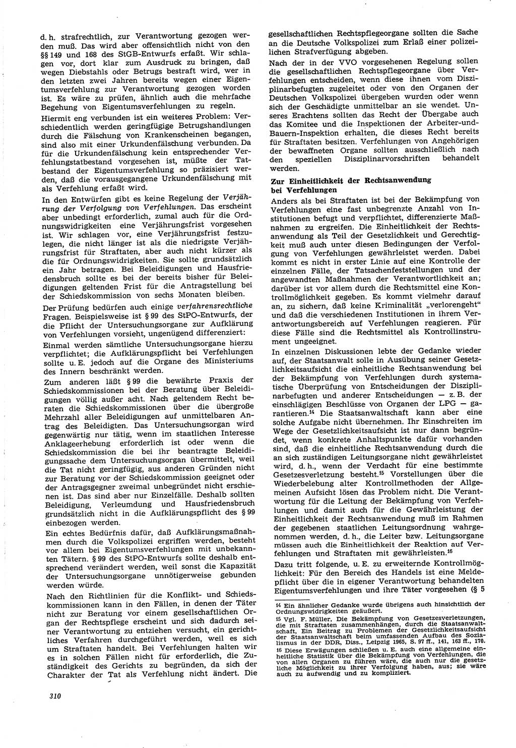 Neue Justiz (NJ), Zeitschrift für Recht und Rechtswissenschaft [Deutsche Demokratische Republik (DDR)], 21. Jahrgang 1967, Seite 310 (NJ DDR 1967, S. 310)