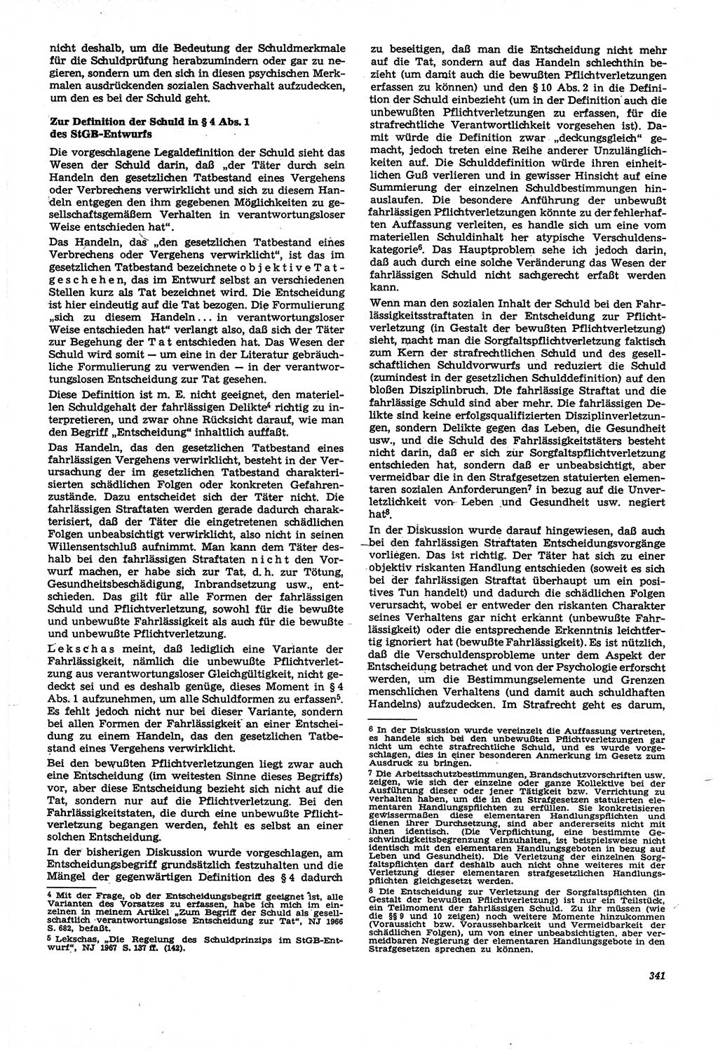 Neue Justiz (NJ), Zeitschrift für Recht und Rechtswissenschaft [Deutsche Demokratische Republik (DDR)], 21. Jahrgang 1967, Seite 341 (NJ DDR 1967, S. 341)