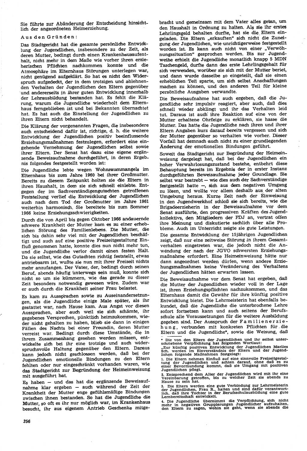 Neue Justiz (NJ), Zeitschrift für Recht und Rechtswissenschaft [Deutsche Demokratische Republik (DDR)], 21. Jahrgang 1967, Seite 356 (NJ DDR 1967, S. 356)