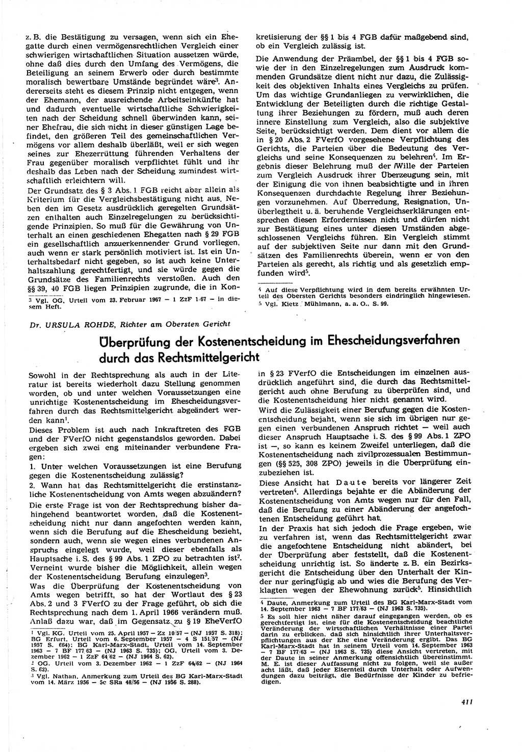 Neue Justiz (NJ), Zeitschrift für Recht und Rechtswissenschaft [Deutsche Demokratische Republik (DDR)], 21. Jahrgang 1967, Seite 411 (NJ DDR 1967, S. 411)