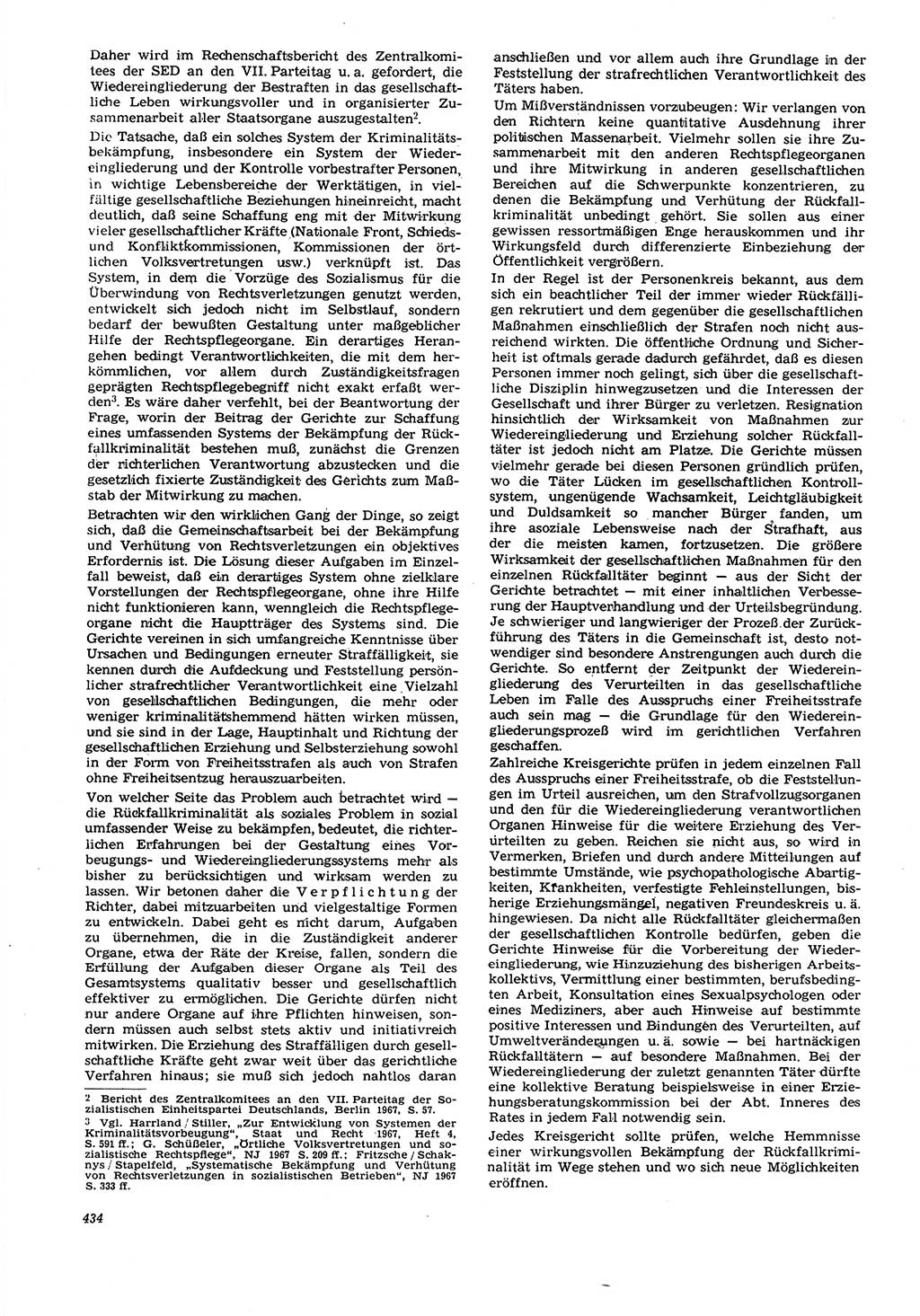 Neue Justiz (NJ), Zeitschrift für Recht und Rechtswissenschaft [Deutsche Demokratische Republik (DDR)], 21. Jahrgang 1967, Seite 434 (NJ DDR 1967, S. 434)