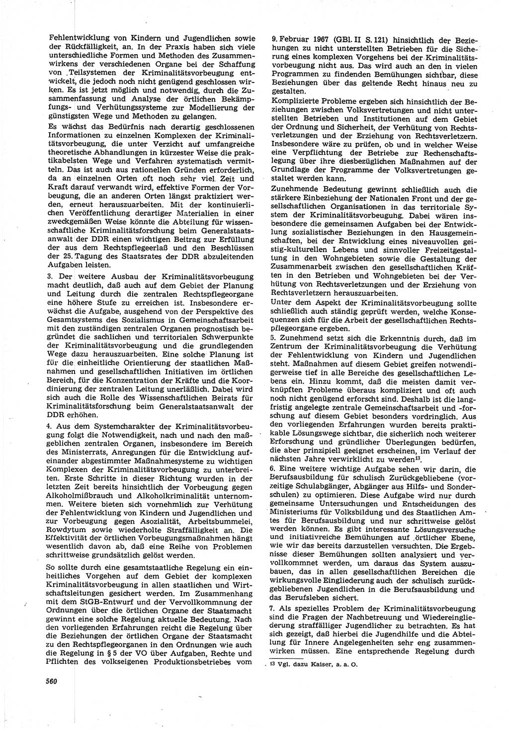 Neue Justiz (NJ), Zeitschrift für Recht und Rechtswissenschaft [Deutsche Demokratische Republik (DDR)], 21. Jahrgang 1967, Seite 560 (NJ DDR 1967, S. 560)