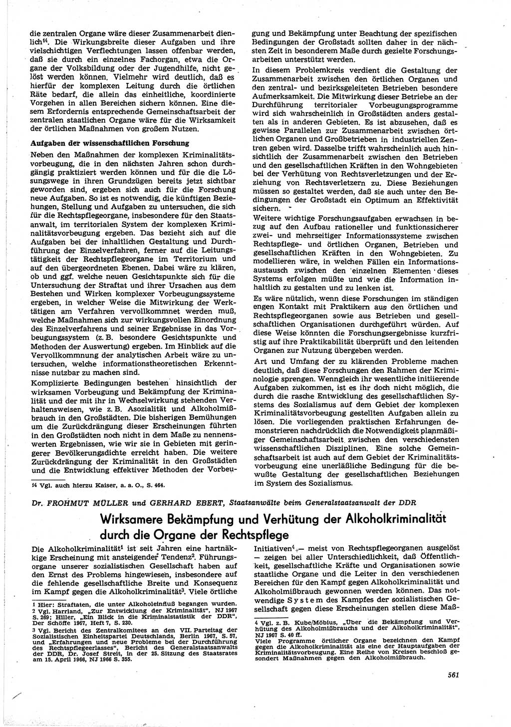 Neue Justiz (NJ), Zeitschrift für Recht und Rechtswissenschaft [Deutsche Demokratische Republik (DDR)], 21. Jahrgang 1967, Seite 561 (NJ DDR 1967, S. 561)