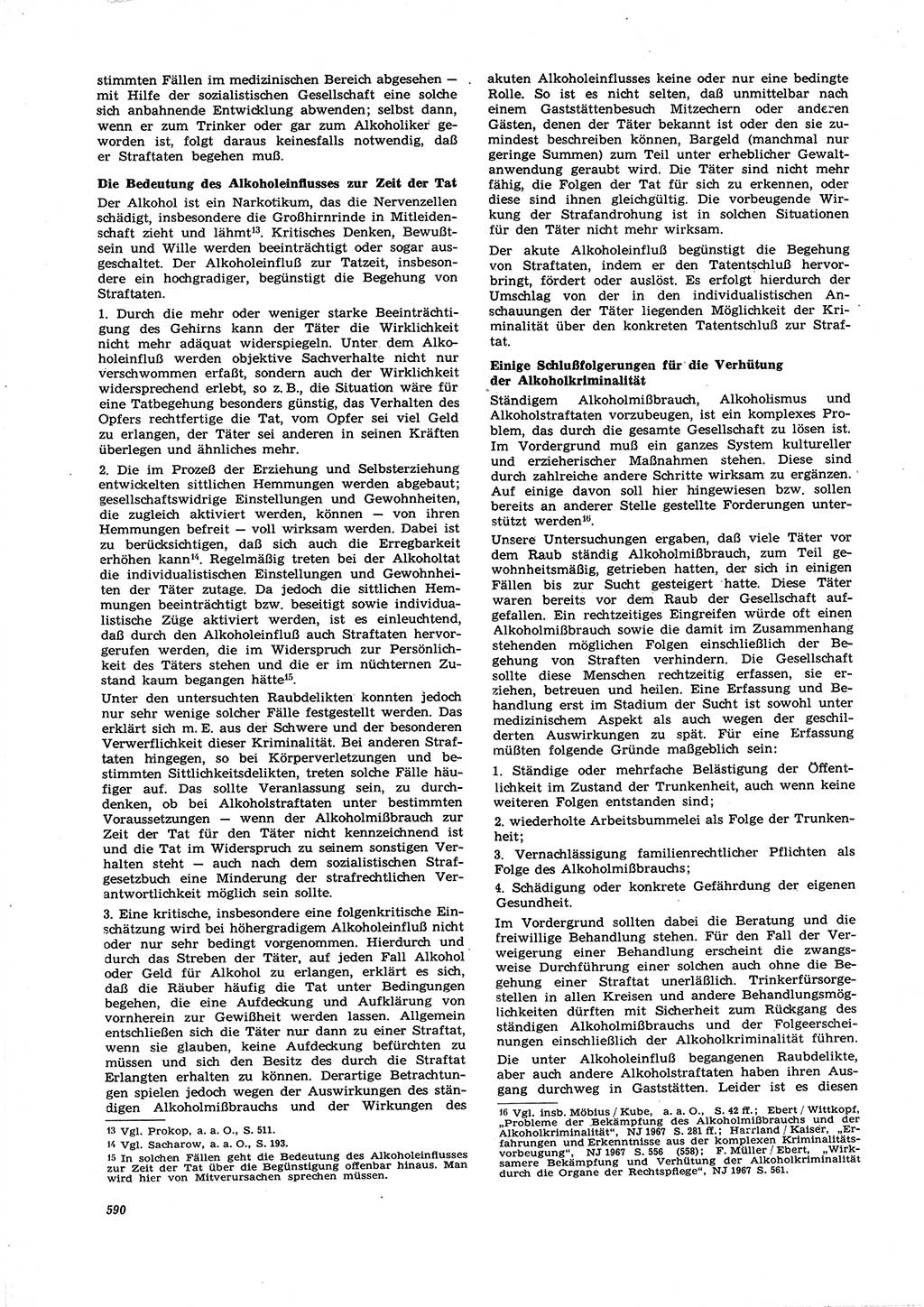 Neue Justiz (NJ), Zeitschrift für Recht und Rechtswissenschaft [Deutsche Demokratische Republik (DDR)], 21. Jahrgang 1967, Seite 590 (NJ DDR 1967, S. 590)