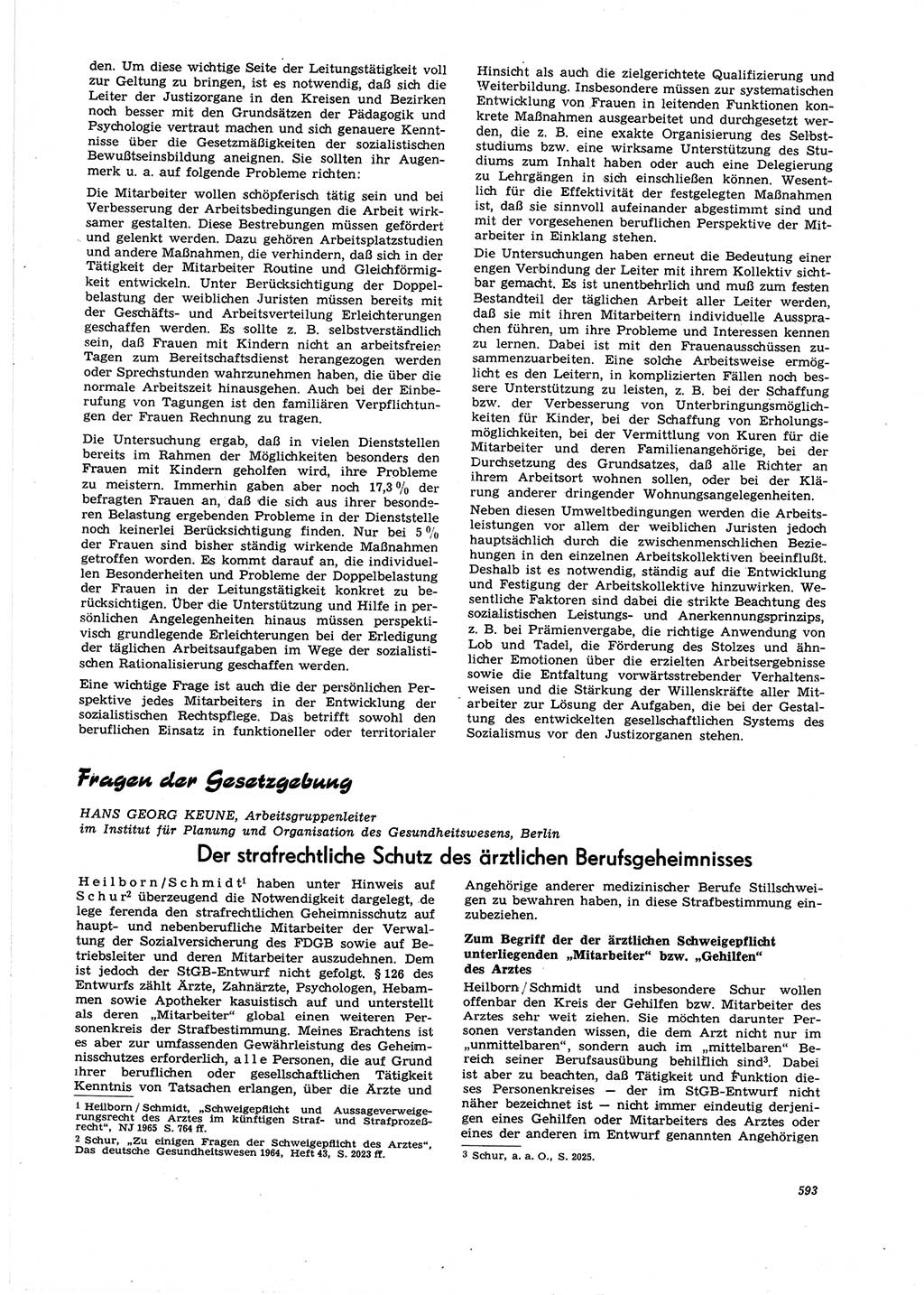 Neue Justiz (NJ), Zeitschrift für Recht und Rechtswissenschaft [Deutsche Demokratische Republik (DDR)], 21. Jahrgang 1967, Seite 593 (NJ DDR 1967, S. 593)