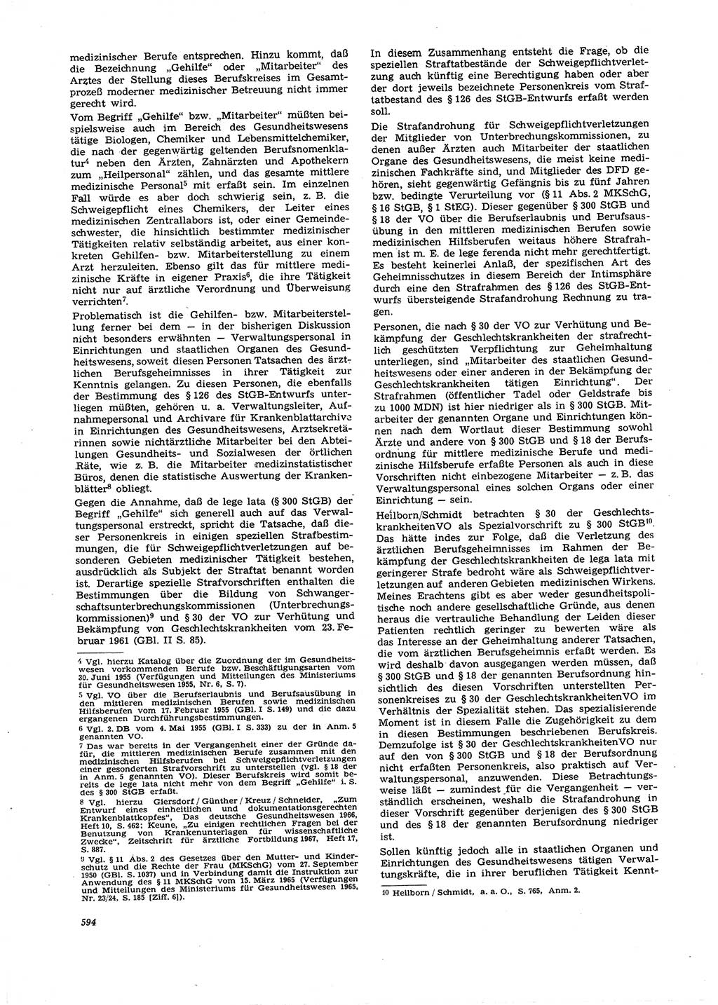 Neue Justiz (NJ), Zeitschrift für Recht und Rechtswissenschaft [Deutsche Demokratische Republik (DDR)], 21. Jahrgang 1967, Seite 594 (NJ DDR 1967, S. 594)